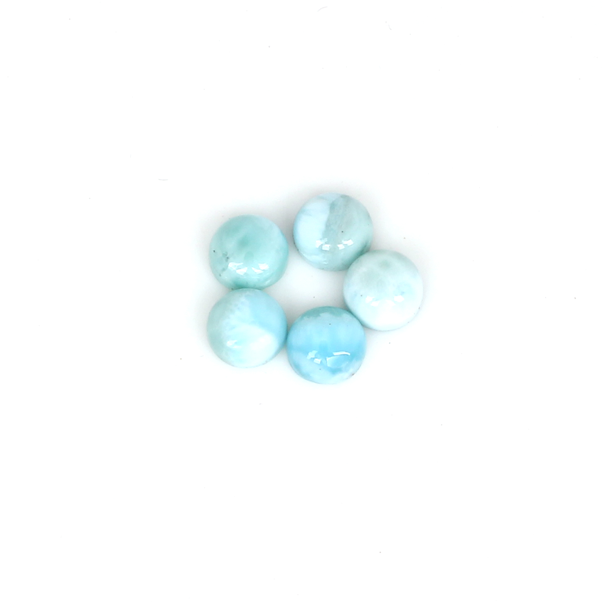 Natural Larimar 7mm Round Cab 7Cts Lot