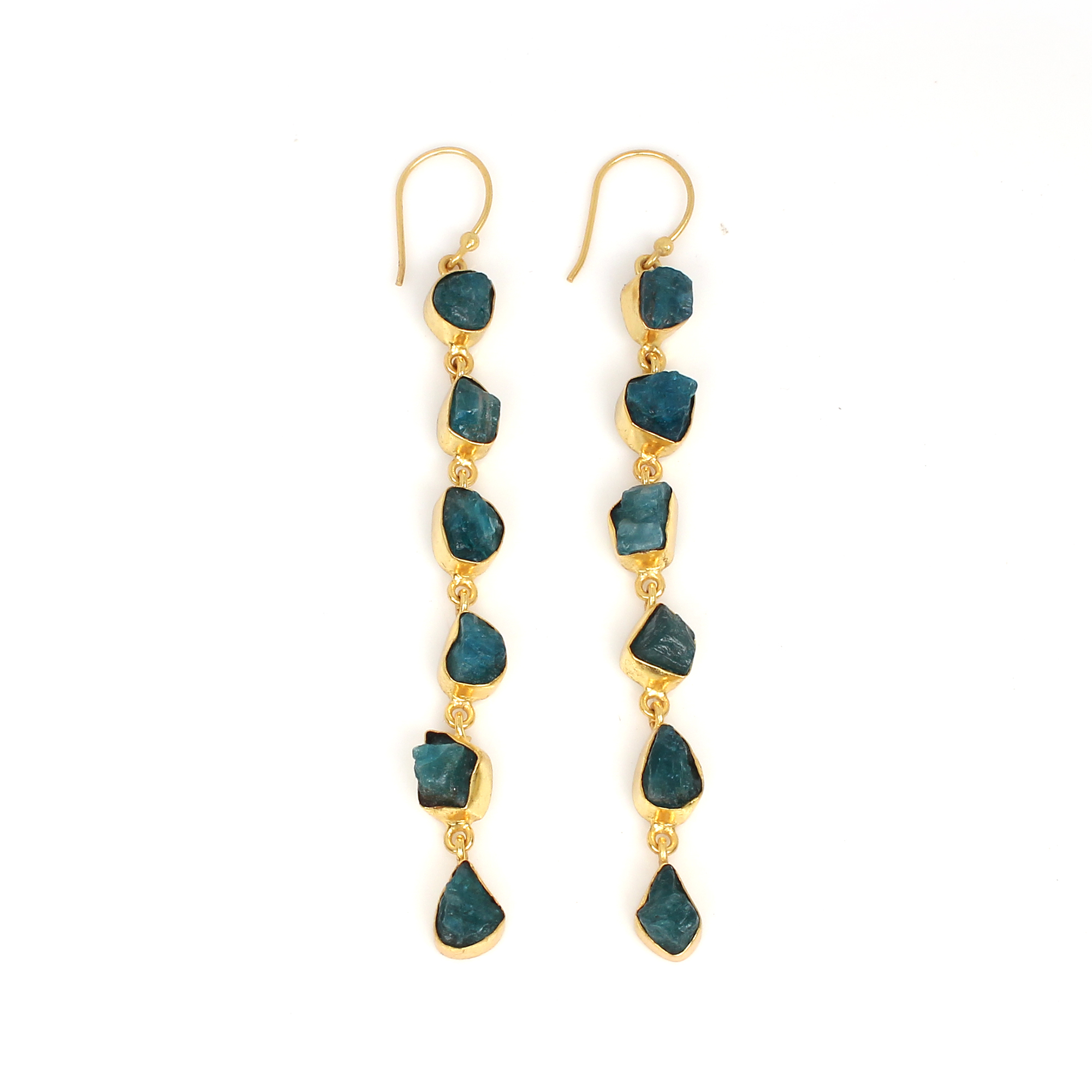 Neon Apatite Long Dangle Earrings