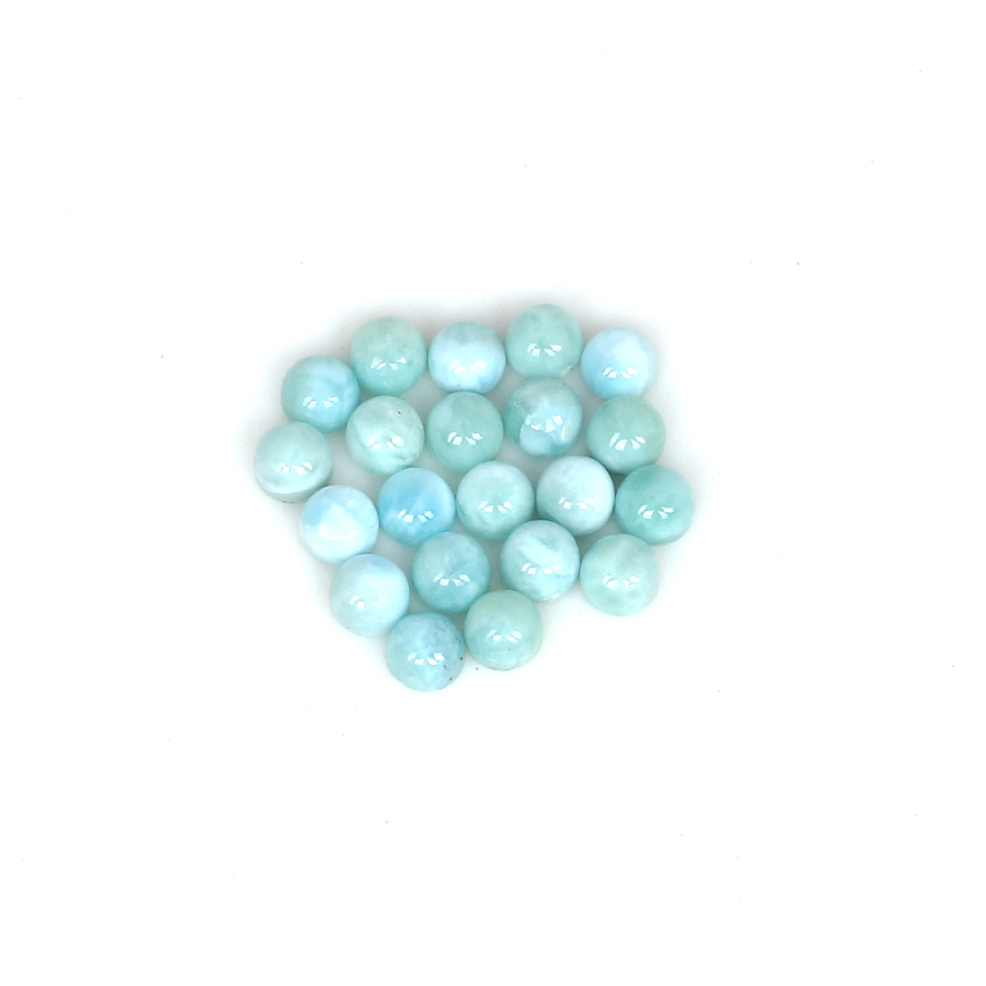 Natural Larimar 4mm Round Cab 8Cts Lot