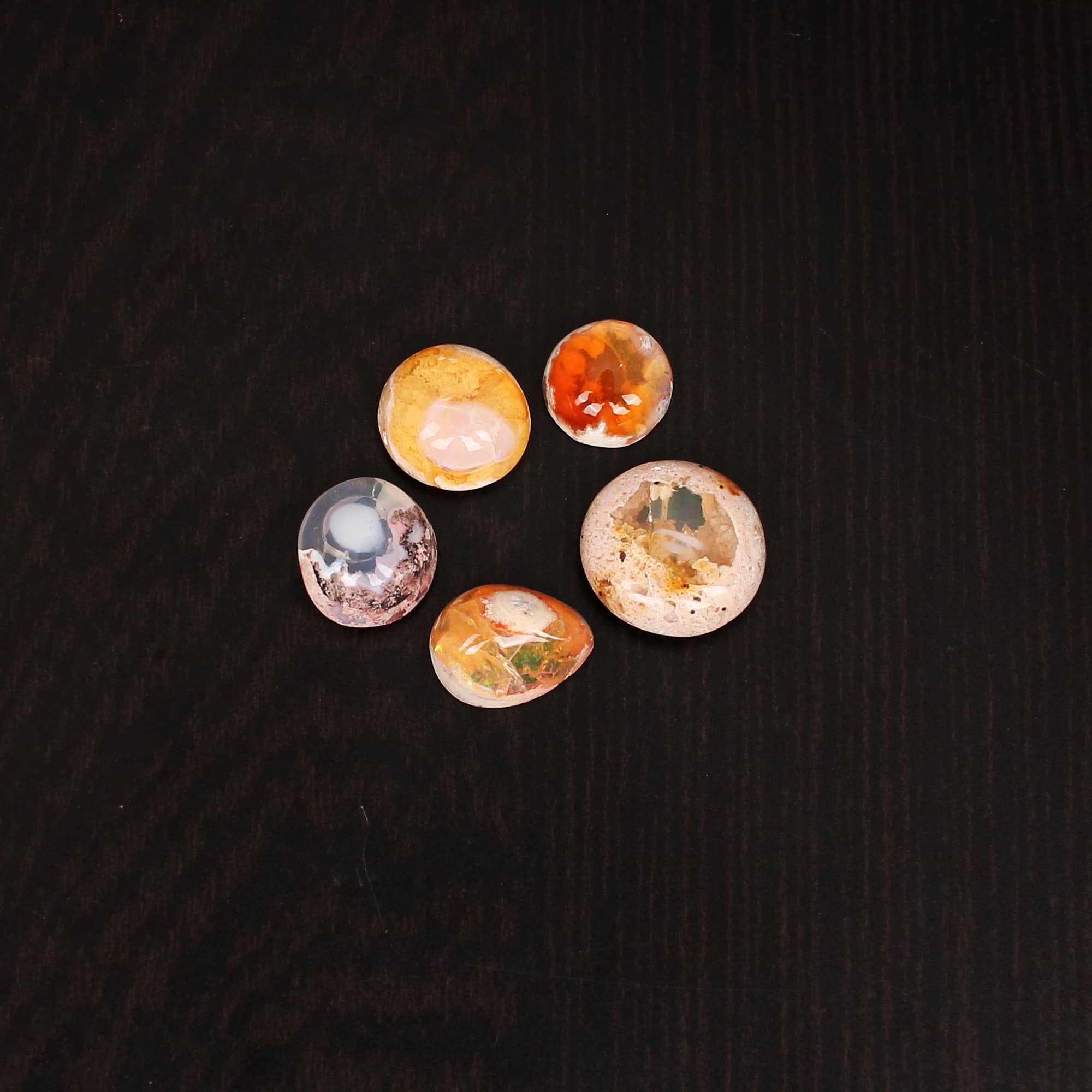 Natural Mexican Fire Opal Round Cabochon 1240Cts Loose Gemstone