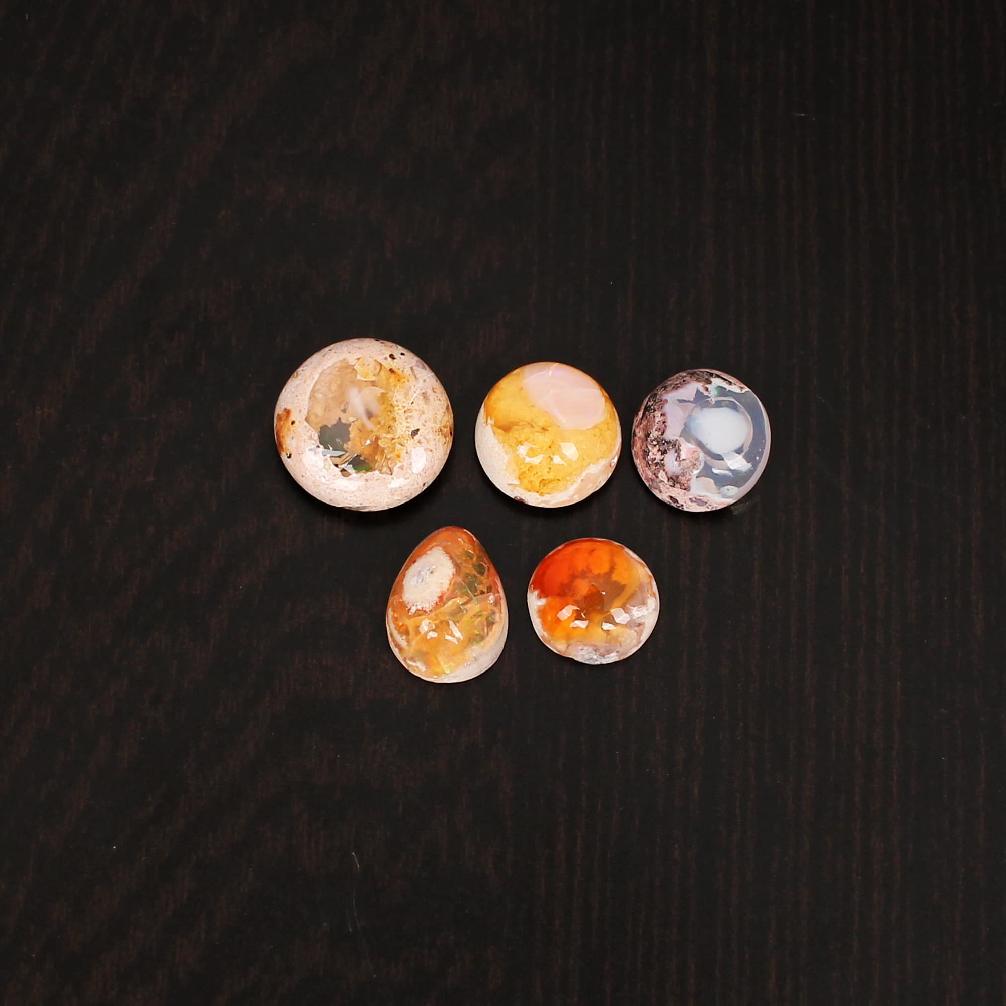 Natural Mexican Fire Opal Round Cabochon 1240Cts Loose Gemstone