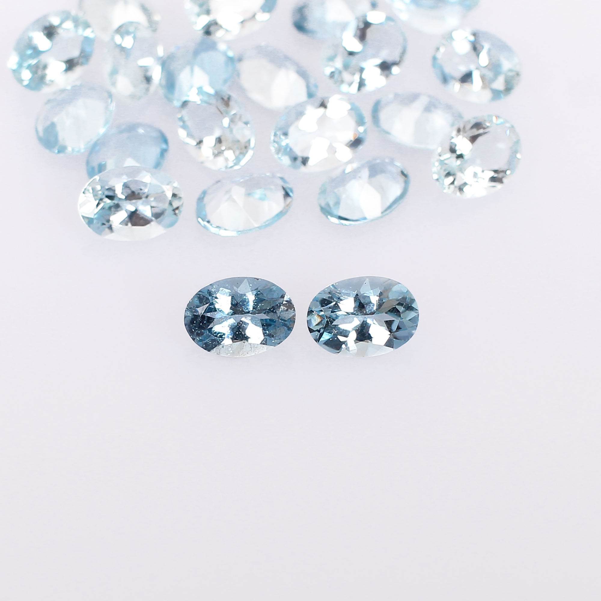 Natural Brazilian Aquamarine 6x4mm Oval Cut 1680 Cts 39 Pcs Gemstone Lot For Making Jewelry
