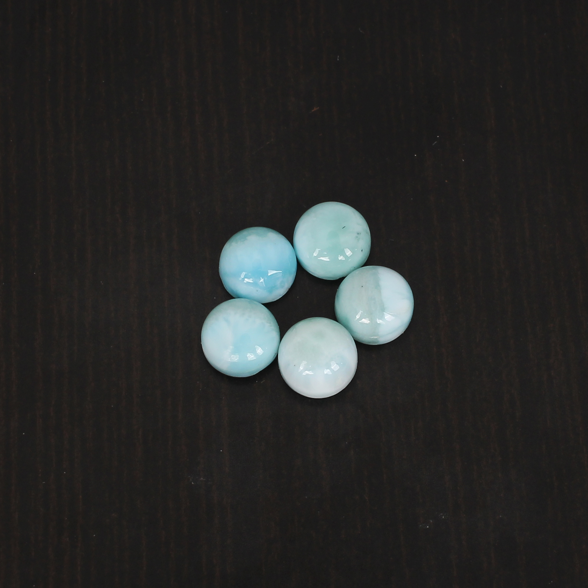 Natural Larimar 7mm Round Cab 7Cts Lot