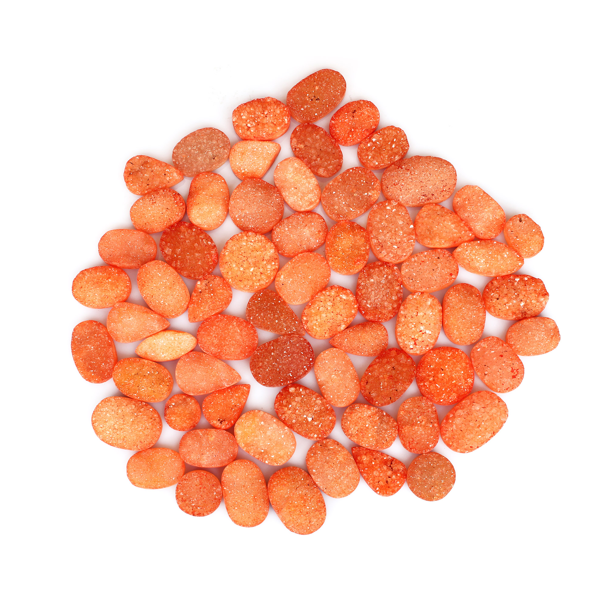 Orange Color Coated Druzy Uneven Shape 504gram Wholsale Lot