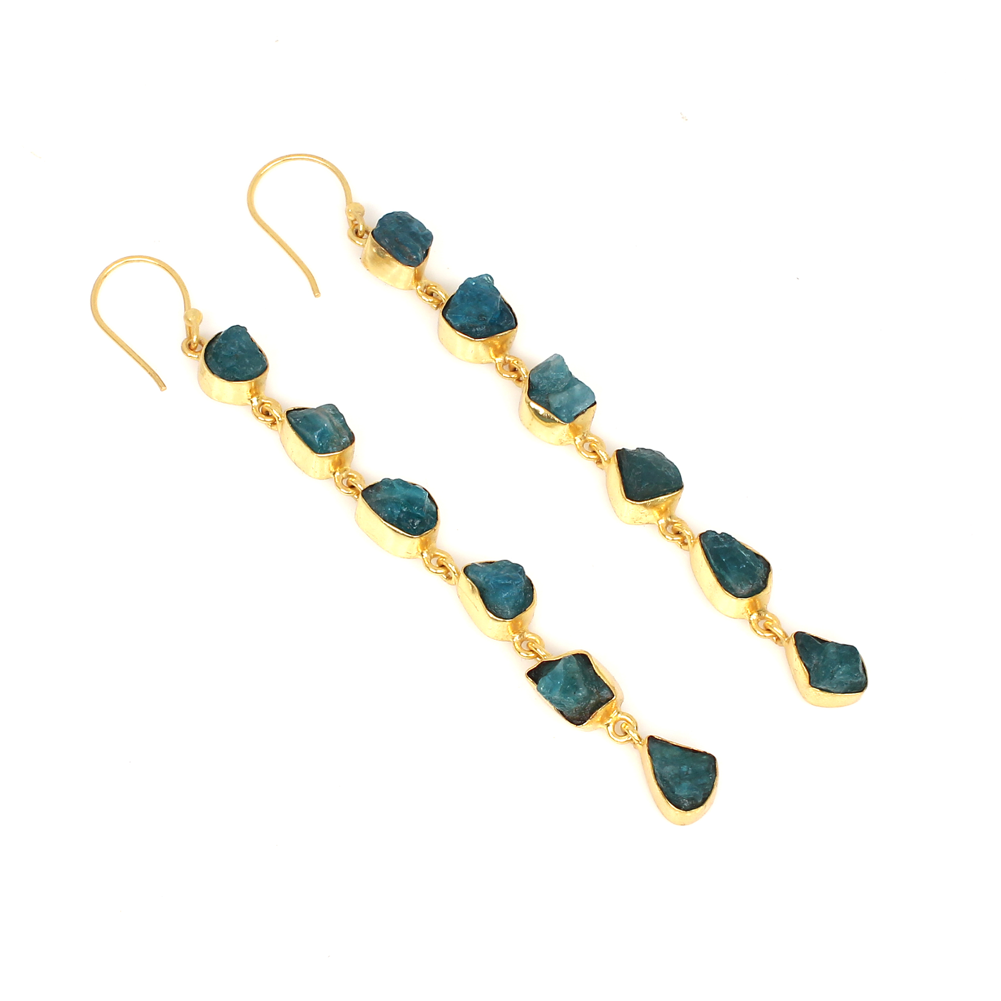 Neon Apatite Long Dangle Earrings
