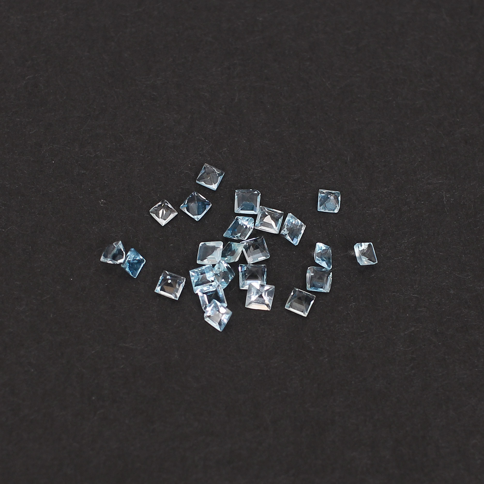 Natural Brazilian Aquamarine 3x3mm Square Cut 545 Cts 40 Pcs Gemstone Lot For Making Jewelry