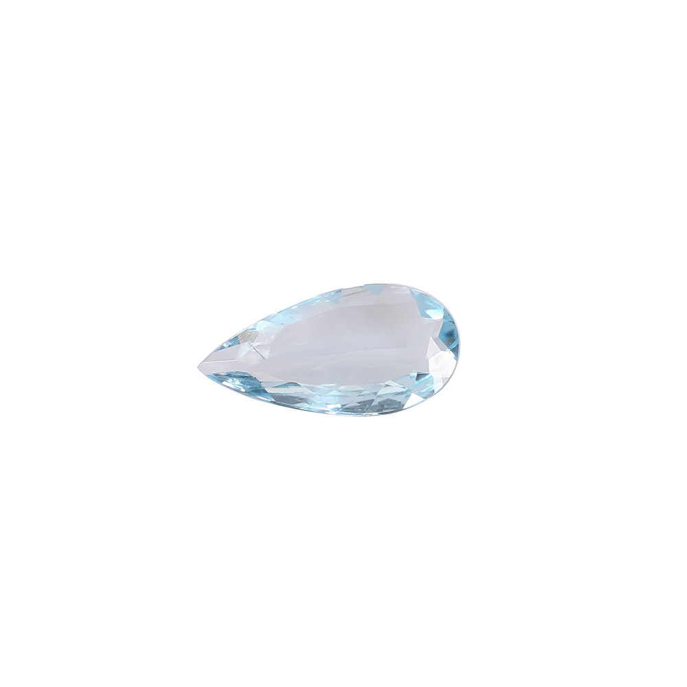 Image of Natural Brazilian Aquamarine 17x8mm Pear Cut 2.55 Cts Loose Gemstone For Making Jewelry Handcrafted Gemstone