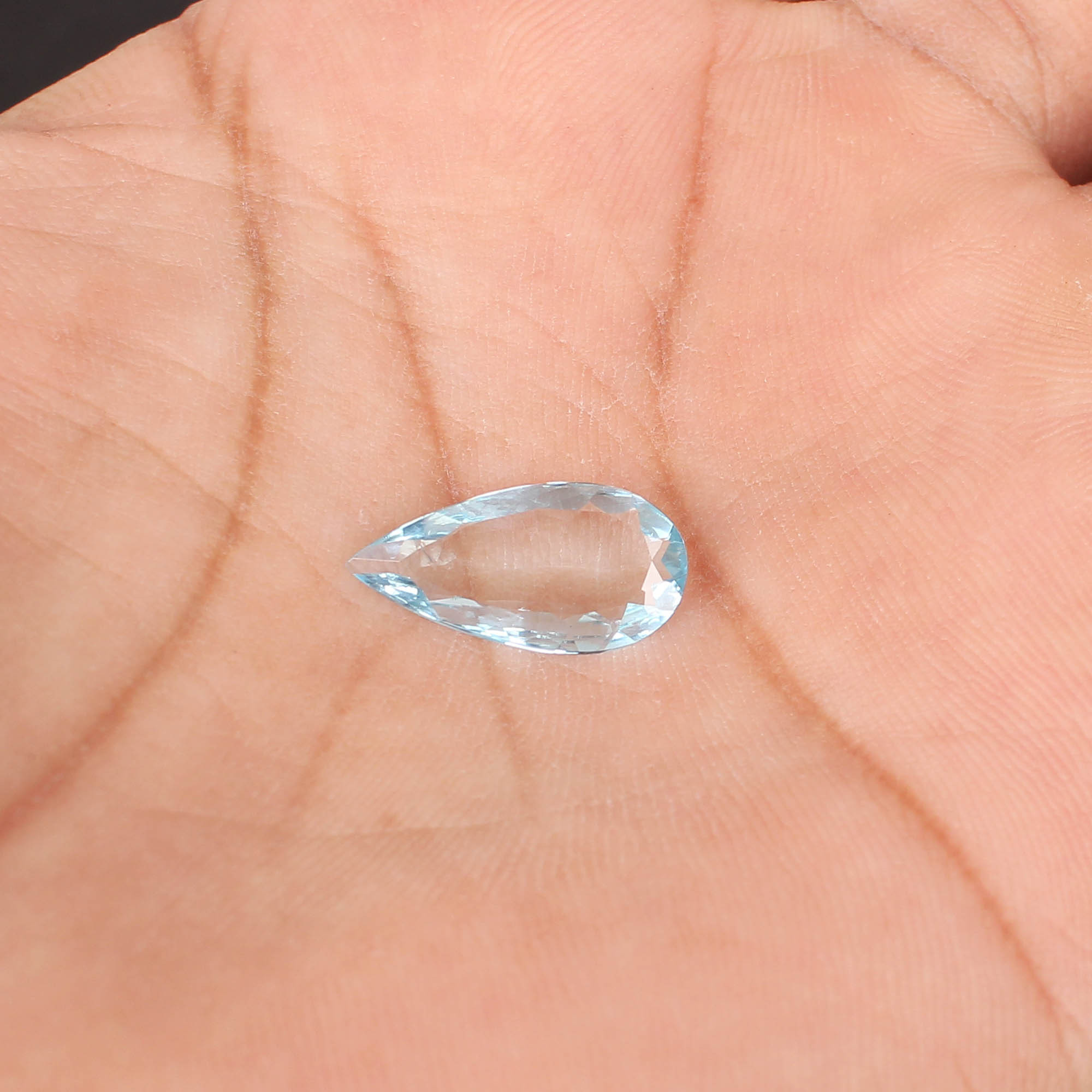 Natural Brazilian Aquamarine 17x8mm Pear Cut 255 Cts Loose Gemstone For Making Jewelry Handcrafted Gemstone