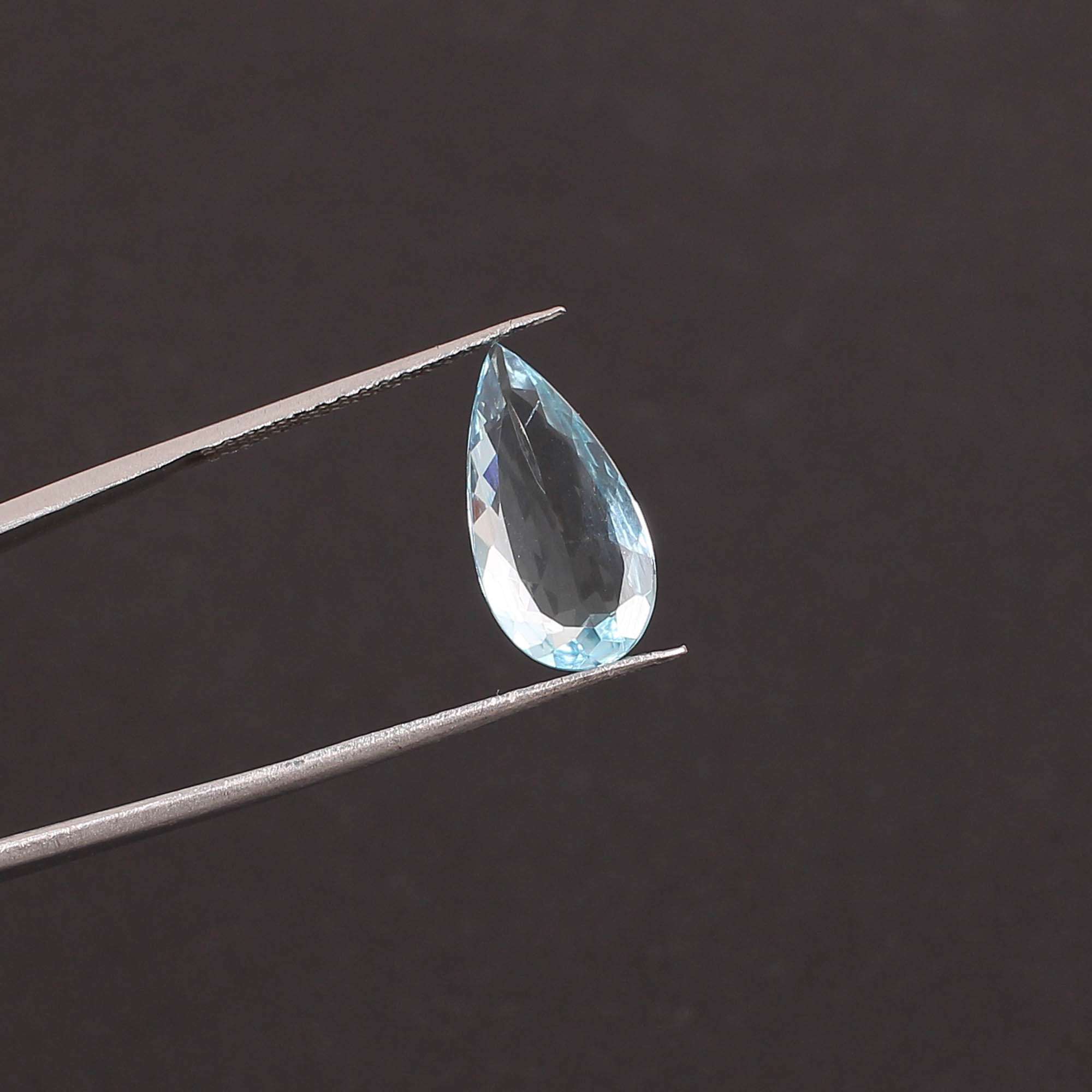 Natural Brazilian Aquamarine 17x8mm Pear Cut 255 Cts Loose Gemstone For Making Jewelry Handcrafted Gemstone