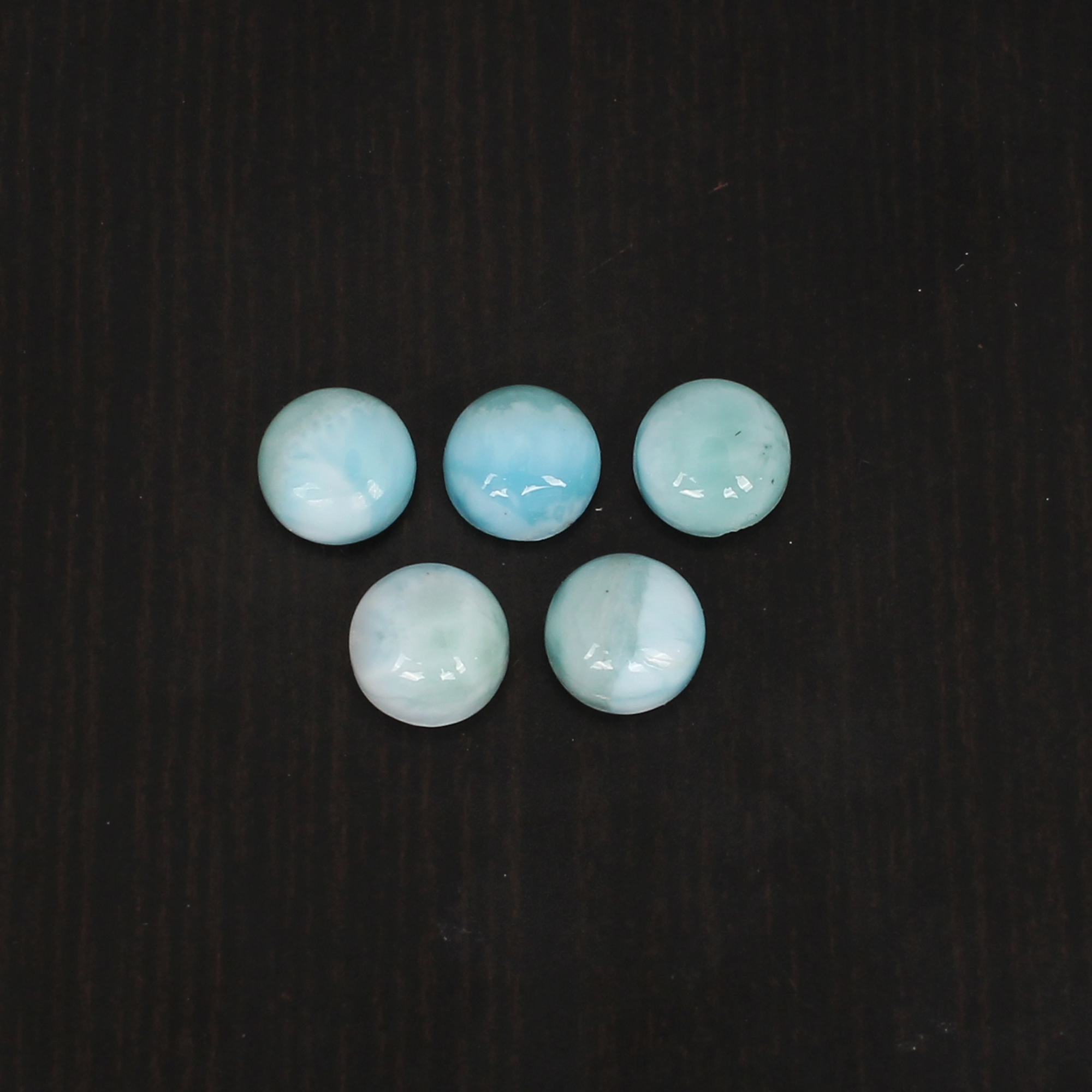 Natural Larimar 7mm Round Cab 7Cts Lot