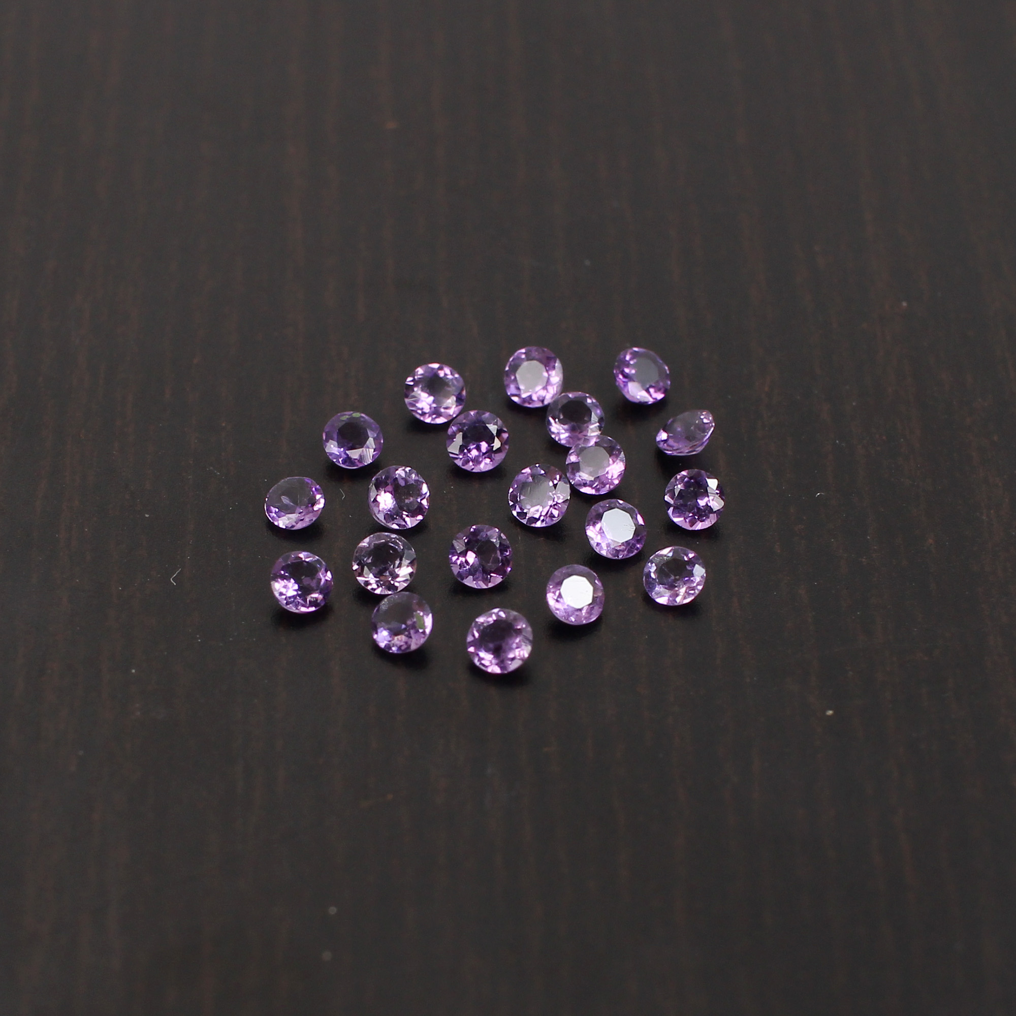 AAA Quality Natural Purple Amethyst 2mm Round Cut 0700Cts