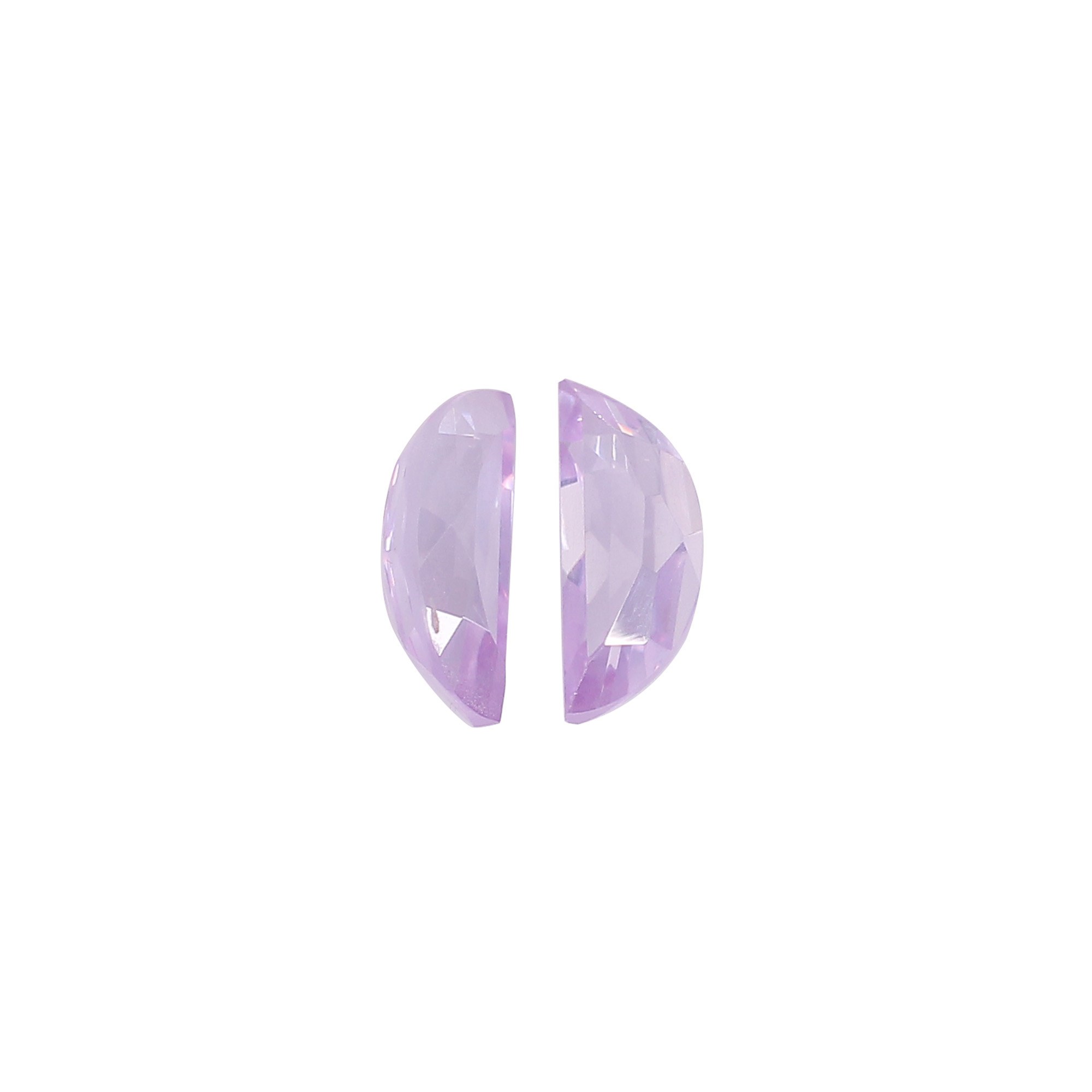 Lavender CZ 10x4mm D Shape 470 Cts 1 Pair Gemstone For Making Earring
