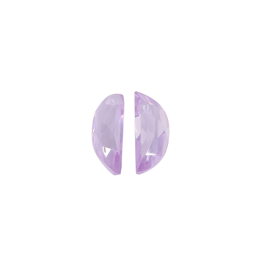 Image of Lavender CZ 10x4mm D Shape 4.70 Cts 1 Pair Gemstone For Making Earring