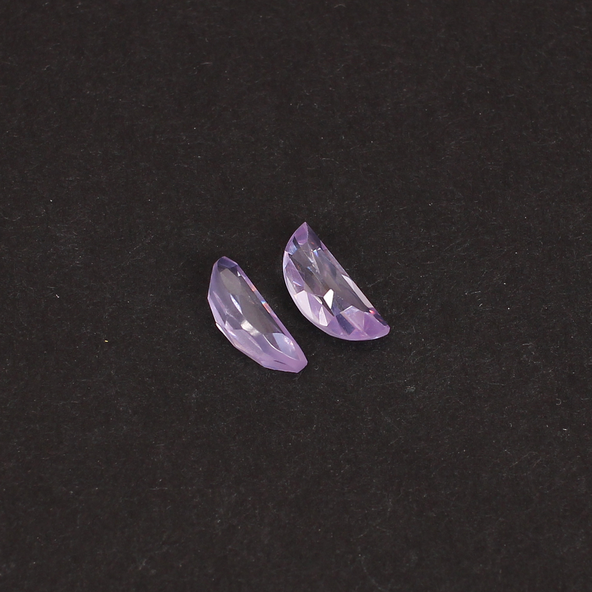 Lavender CZ 10x4mm D Shape 470 Cts 1 Pair Gemstone For Making Earring