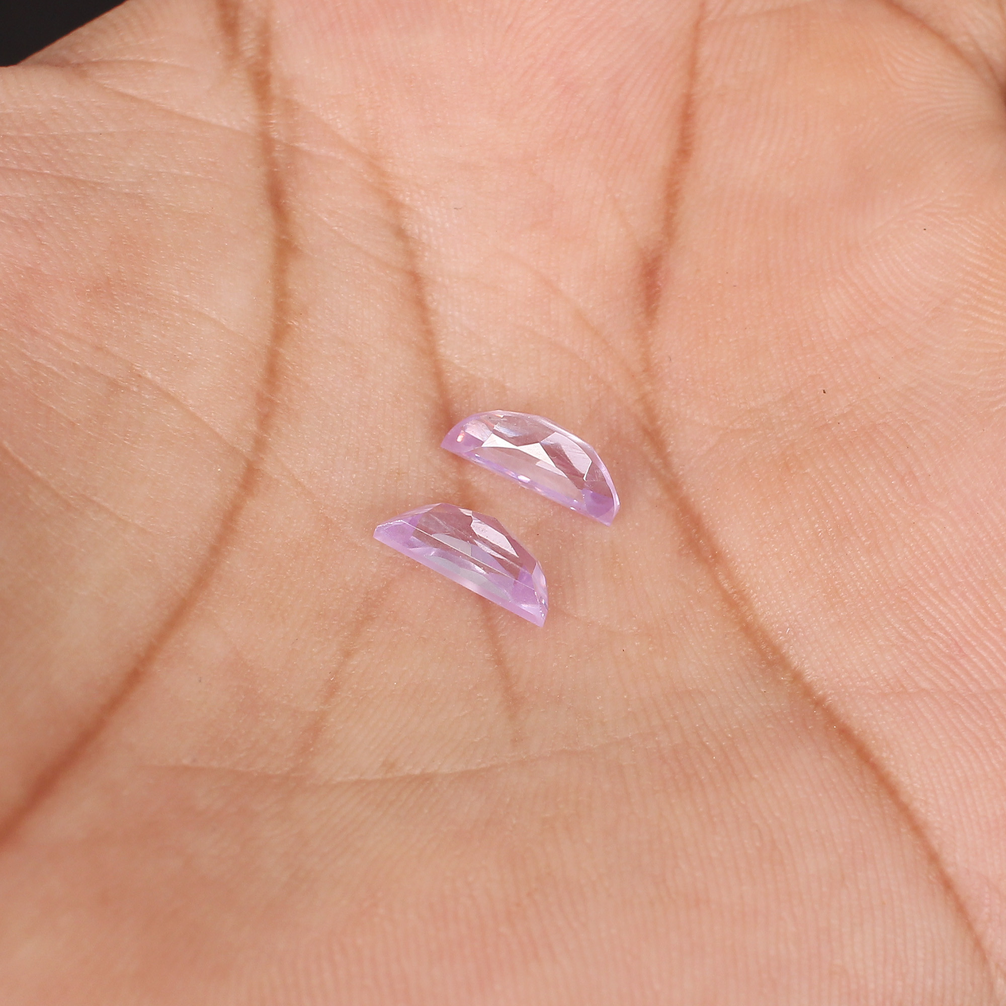 Lavender CZ 10x4mm D Shape 470 Cts 1 Pair Gemstone For Making Earring