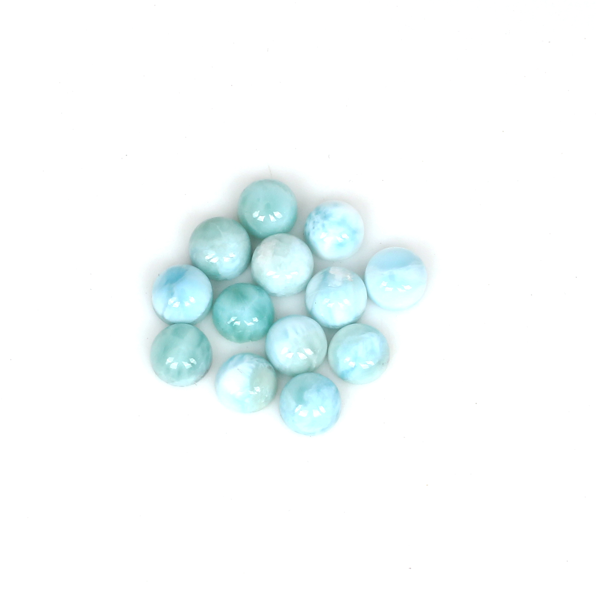 Natural Larimar 6mm Round Cab 14Cts Lot