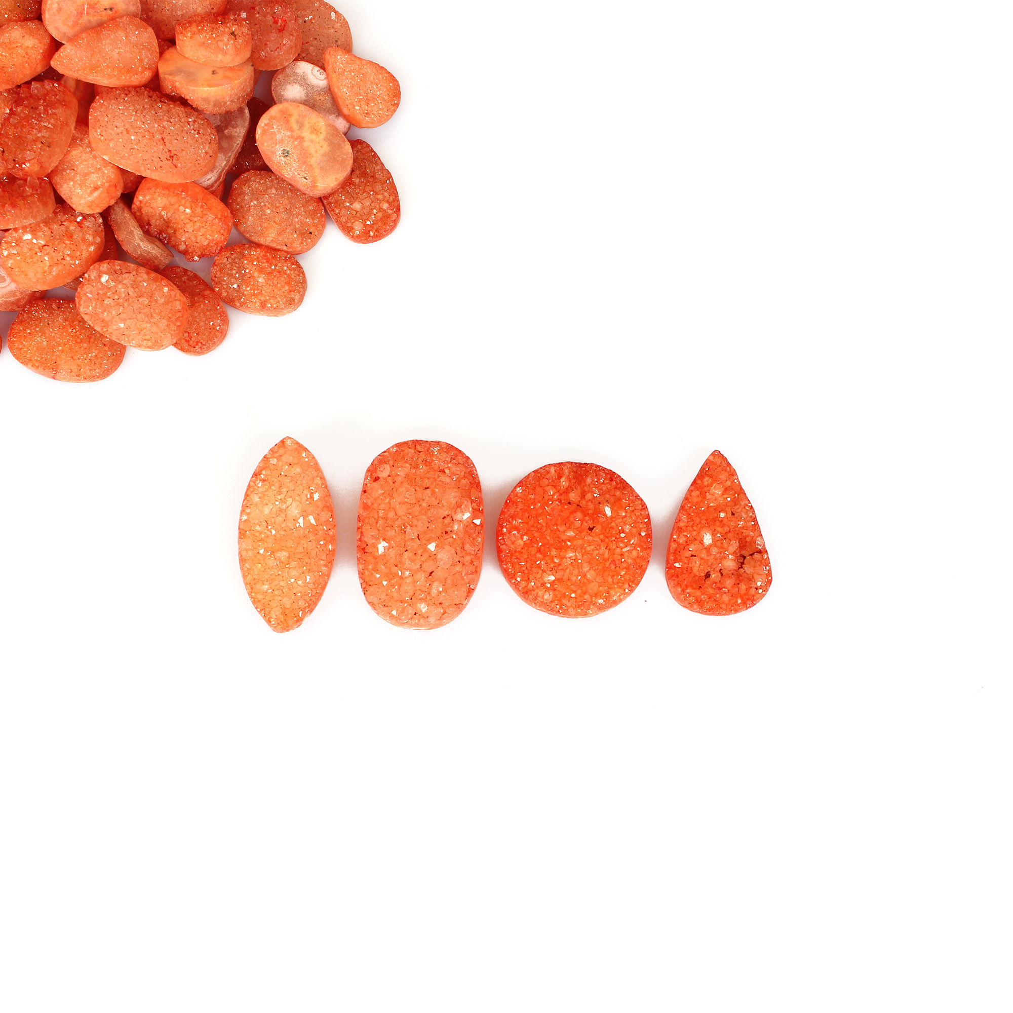 Orange Color Coated Druzy Uneven Shape 504gram Wholsale Lot