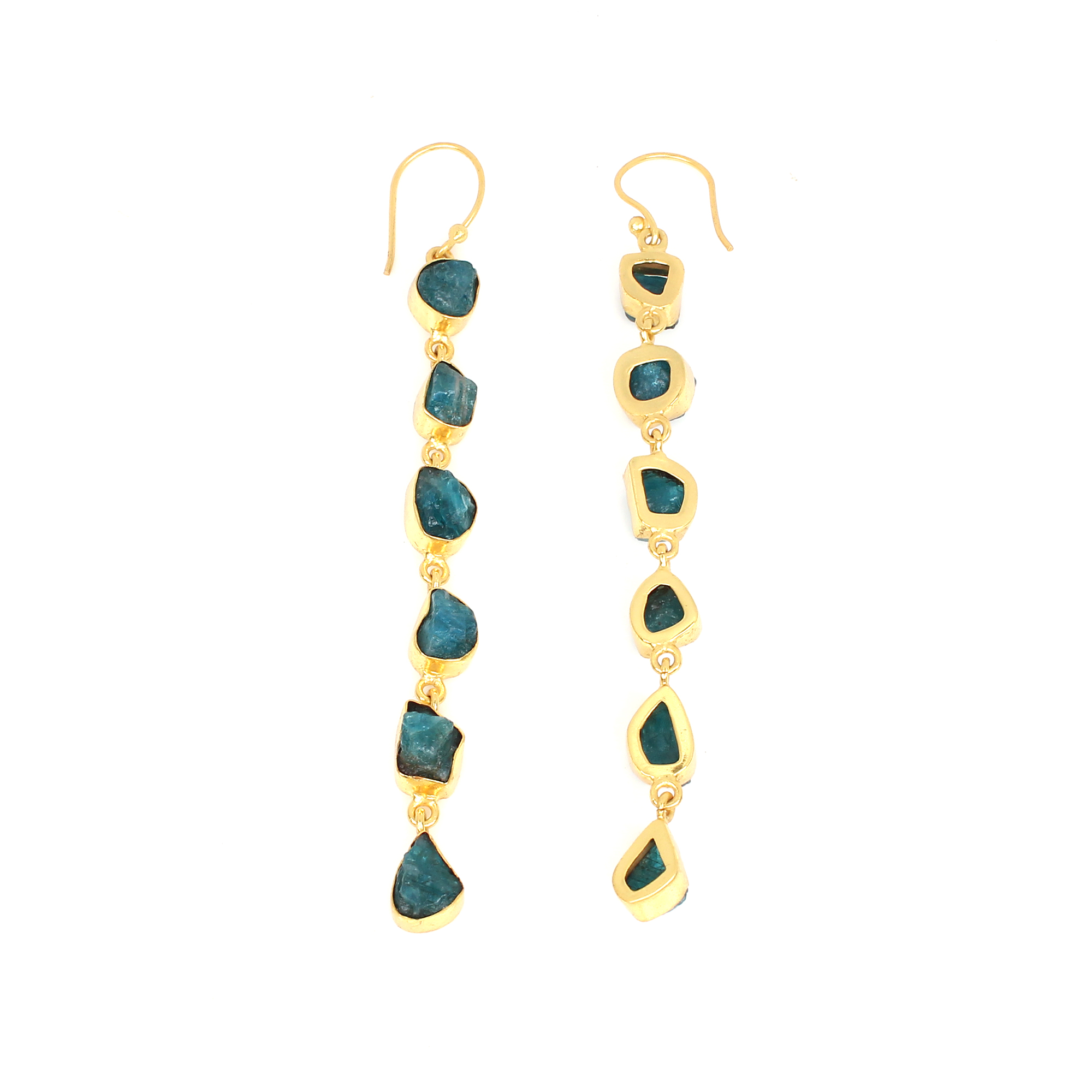 Neon Apatite Long Dangle Earrings