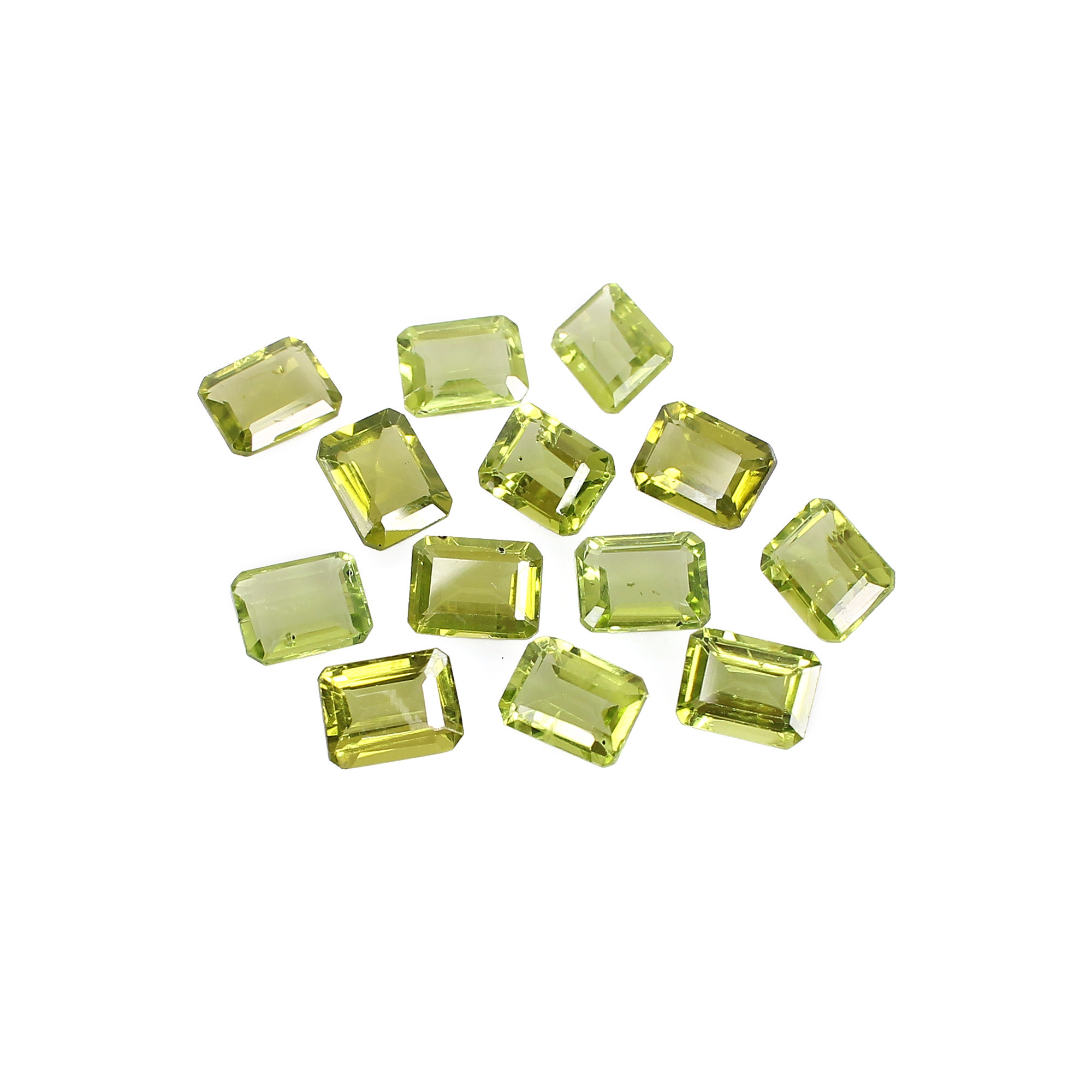 Natural 8x6mm Octagon Cut Peridot 191 Cts Loose Oval Gemstone for Jewelry Making Gemstone For Ring Earrings