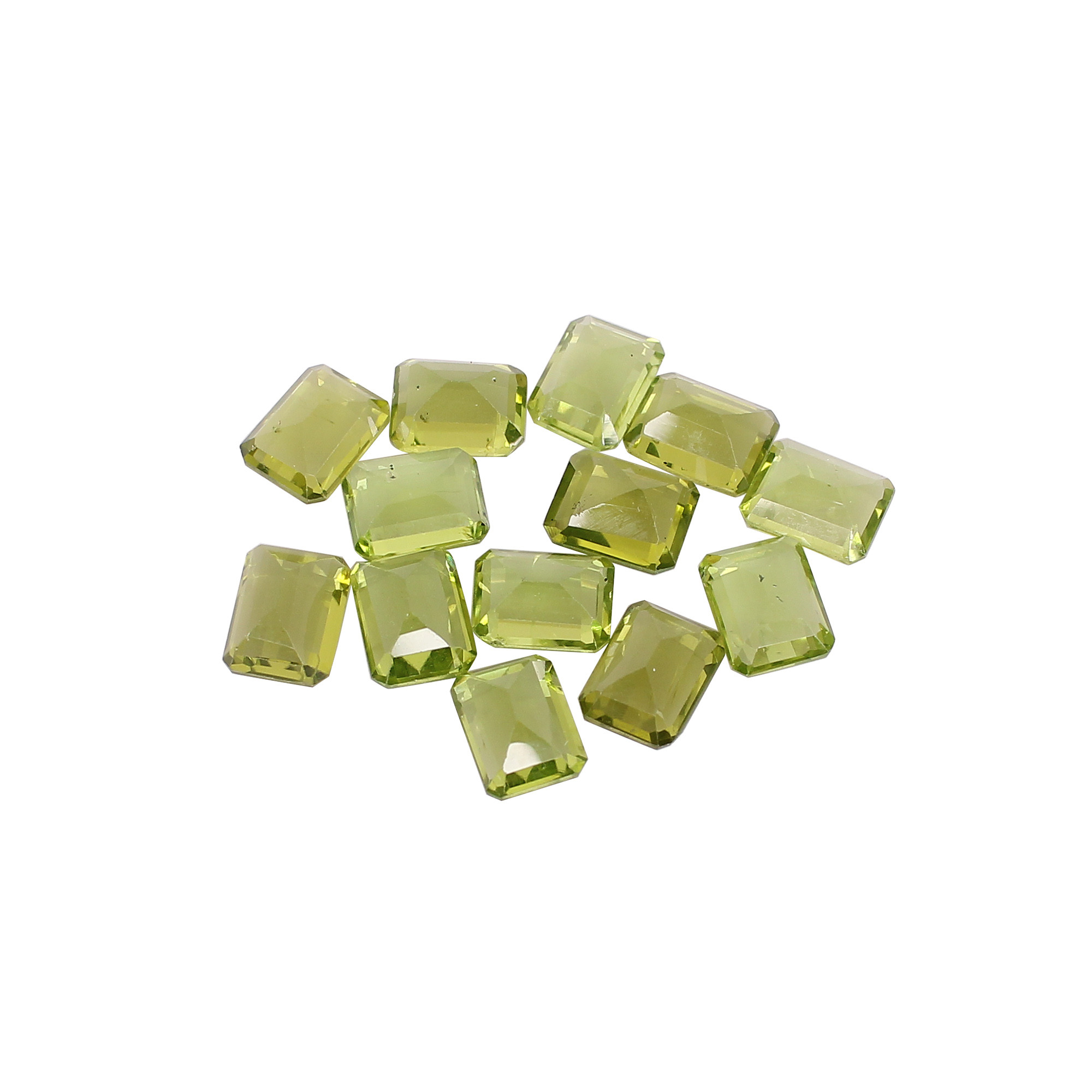 Natural 8x6mm Octagon Cut Peridot 191 Cts Loose Oval Gemstone for Jewelry Making Gemstone For Ring Earrings