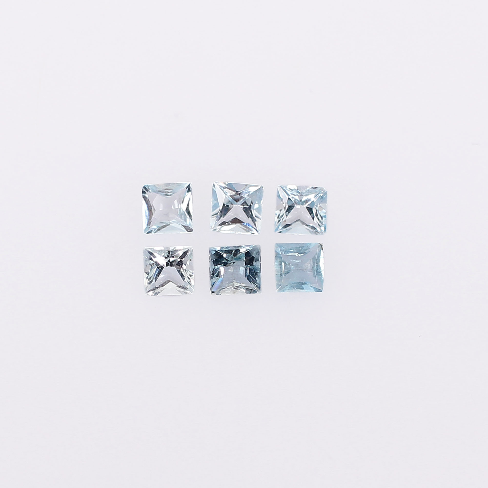 Natural Brazilian Aquamarine 4x4mm Square Cut 025 Cts Gemstone For Making Jewelry