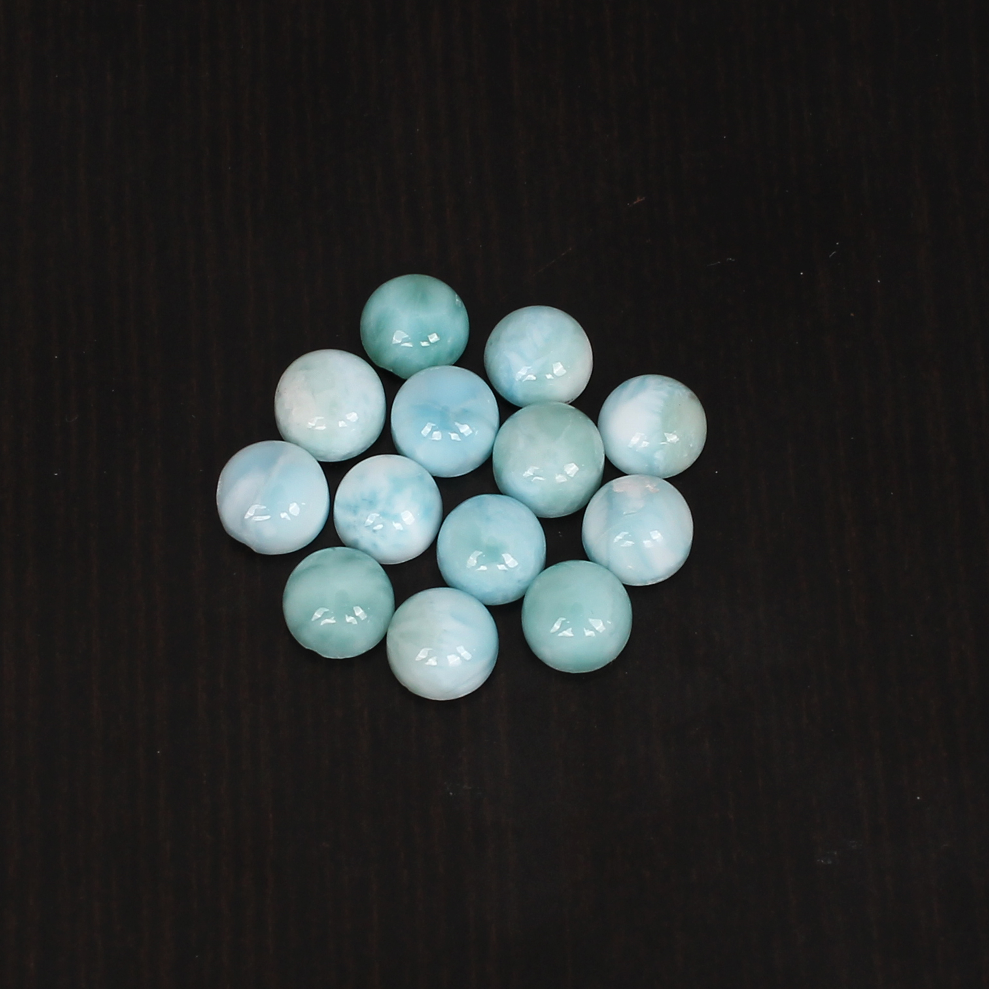 Natural Larimar 6mm Round Cab 14Cts Lot