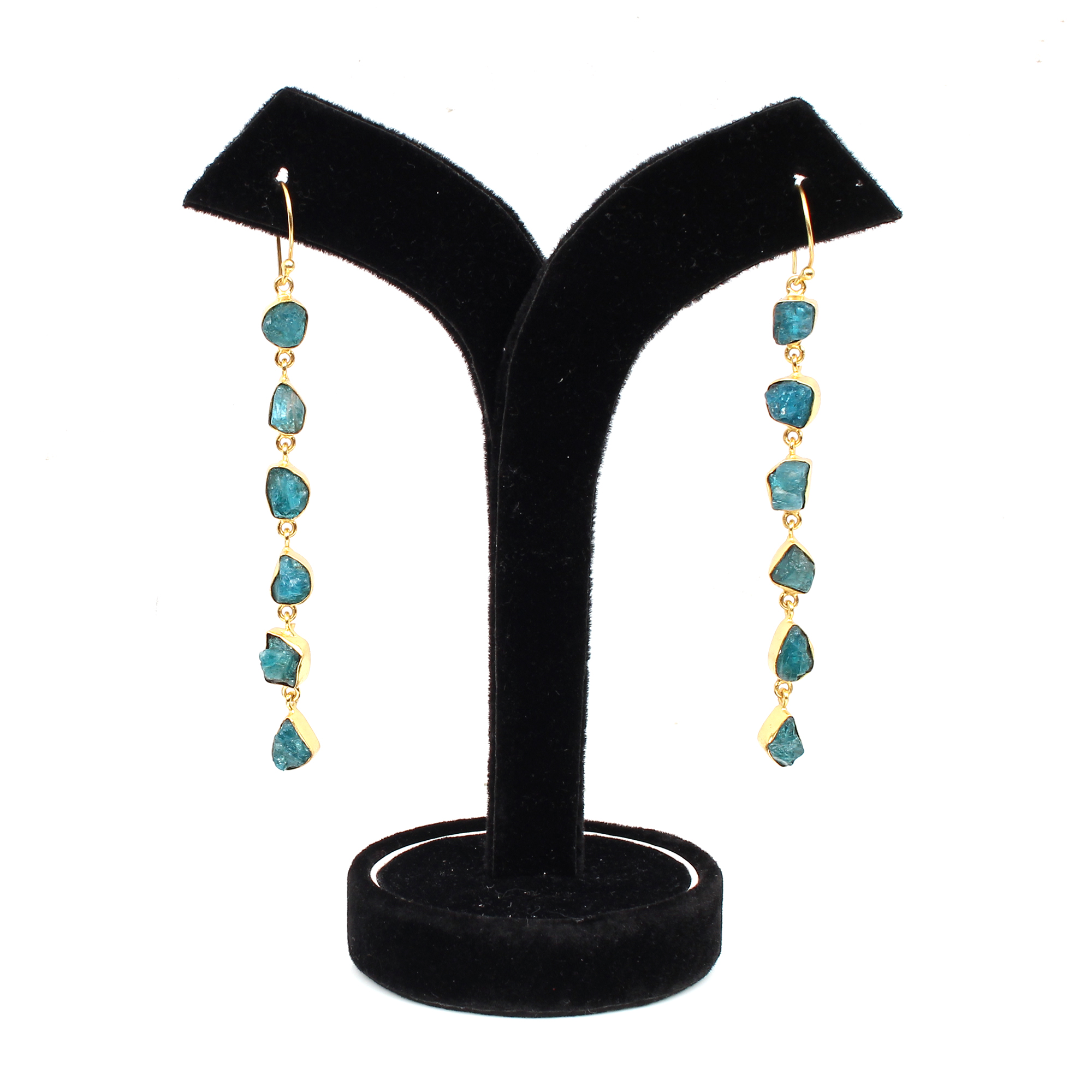 Neon Apatite Long Dangle Earrings