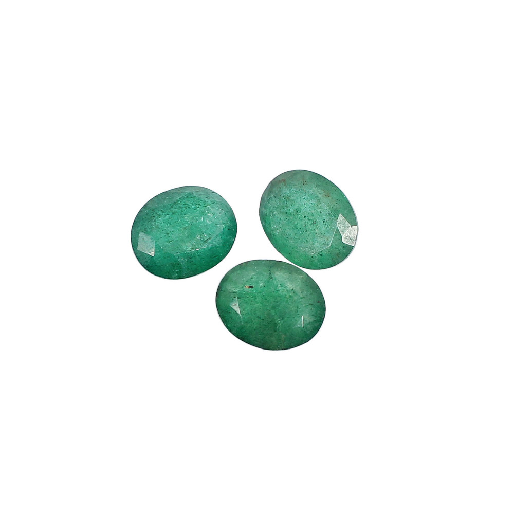 Image of Natural Mica Aventurine 10x8mm Oval Cut 11.00 Cts 3 Pcs Loose Gemstone Lot For Making Jewelry Handcrafted Gemstone For Earrings