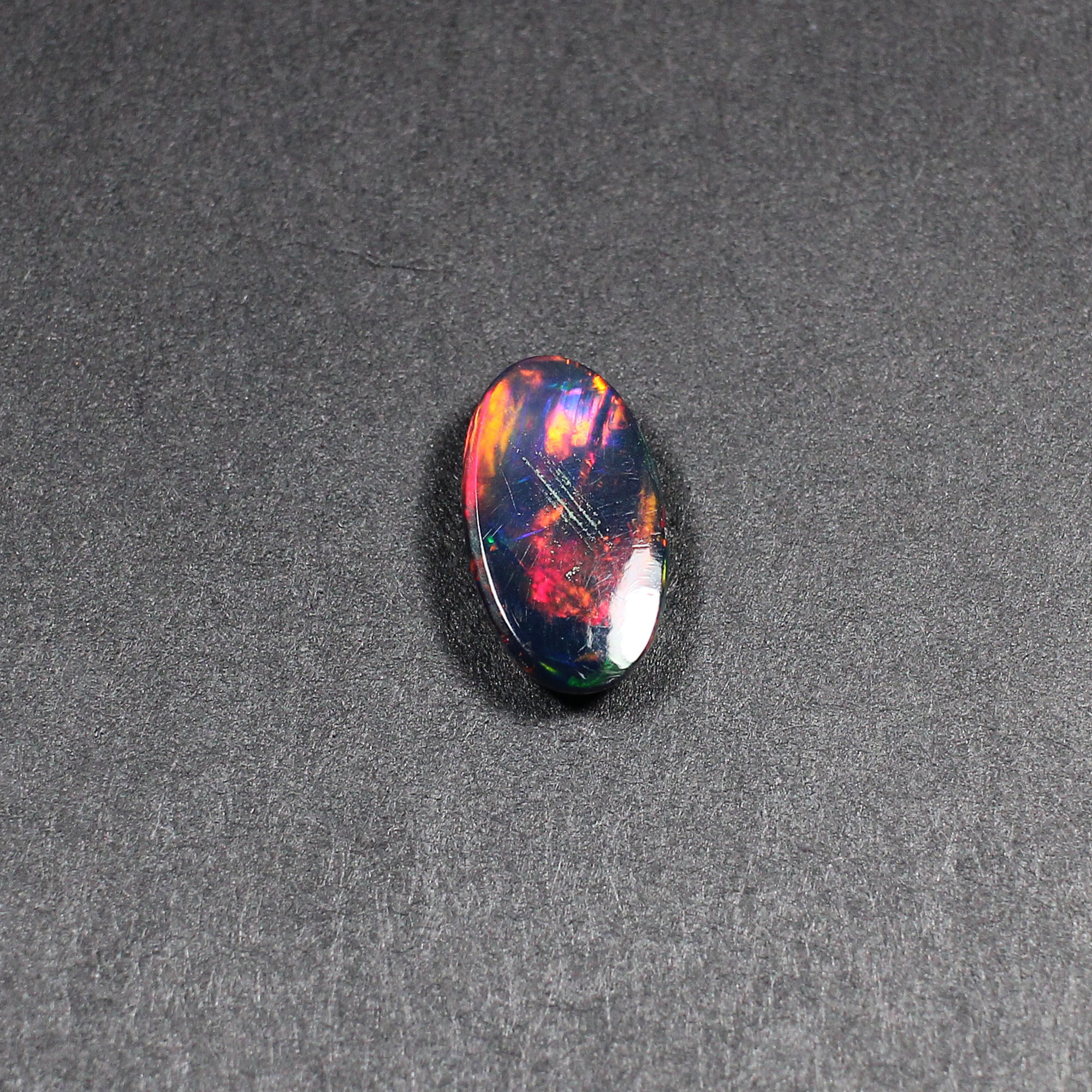 Natural Black Multi Fire Opal 9x6mm Oval Cabochon 115 Cts Gemstone For Making Jewelry