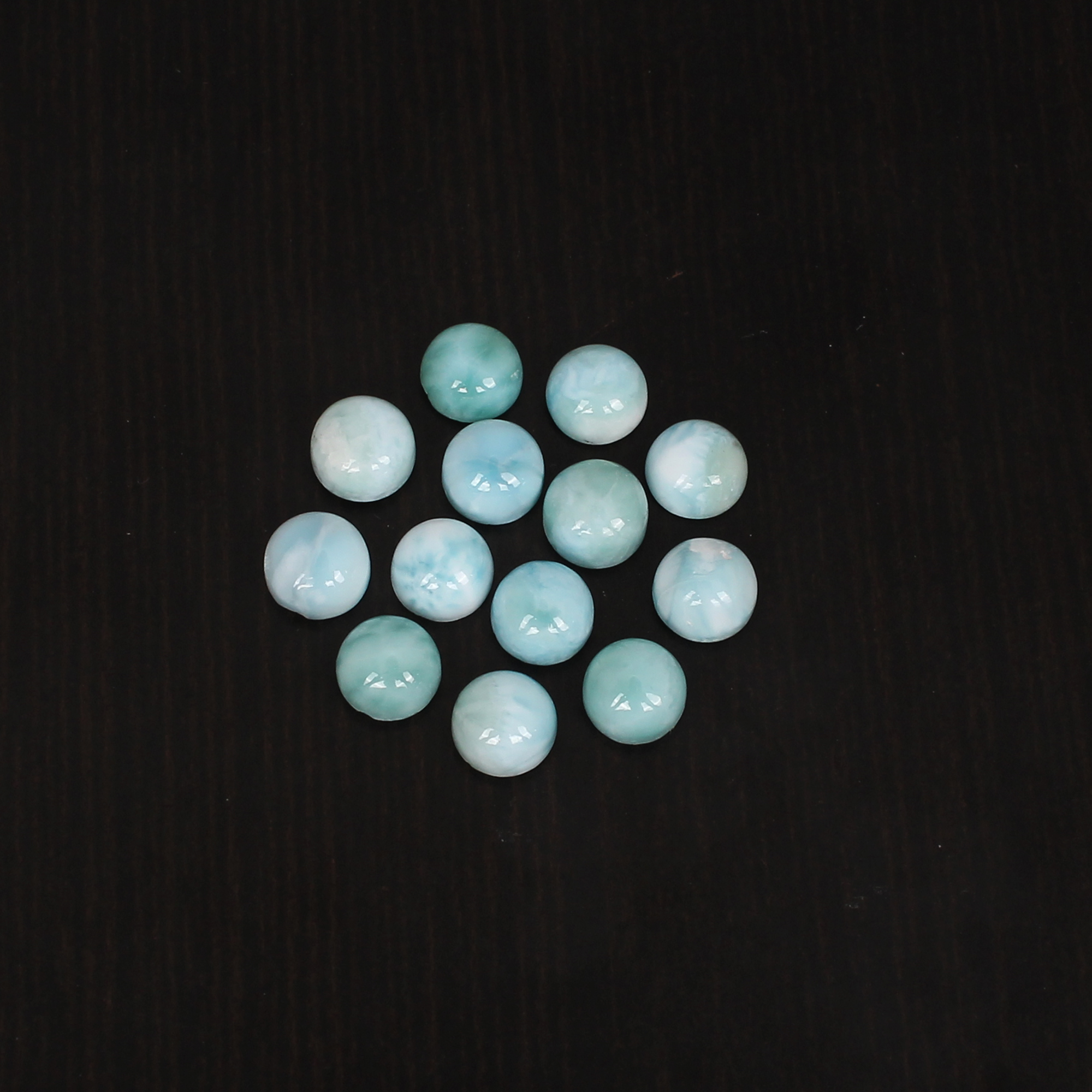 Natural Larimar 6mm Round Cab 14Cts Lot