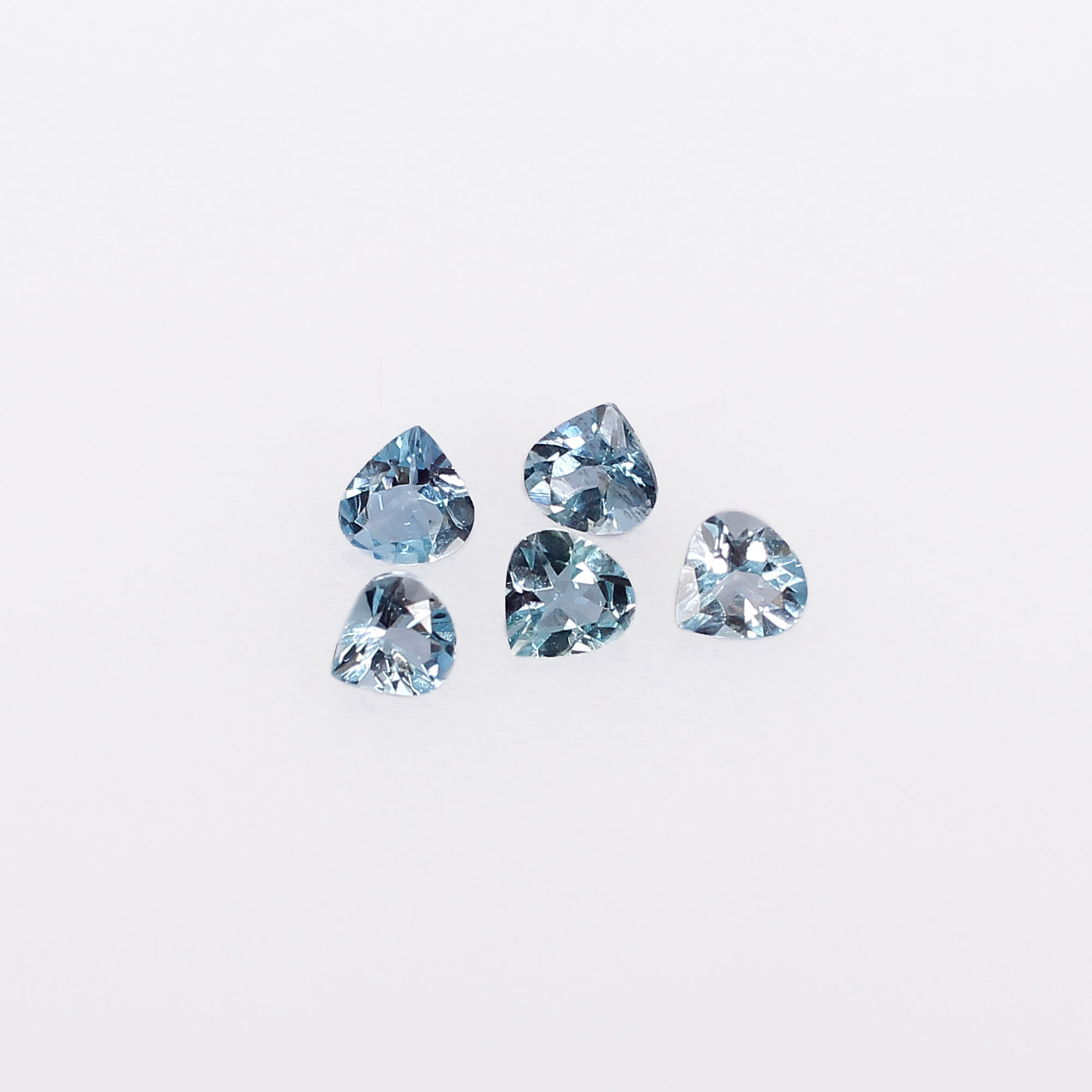 Natural Brazilian Aquamarine 5x5mm Heart Cut 025 Cts Gemstone For Making Jewelry