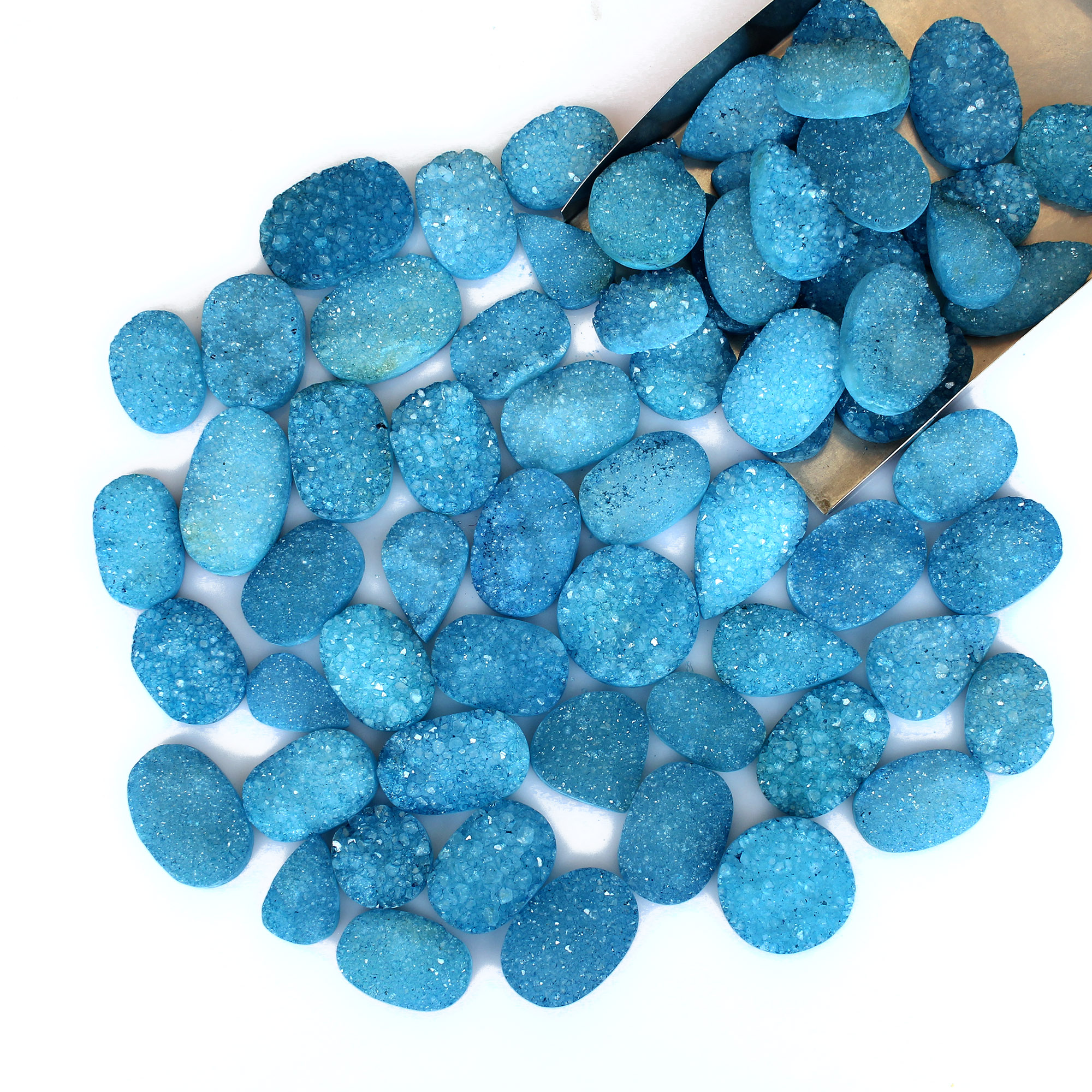 Blue Color Coated Druzy Uneven Shape 504gram Wholsale Lot
