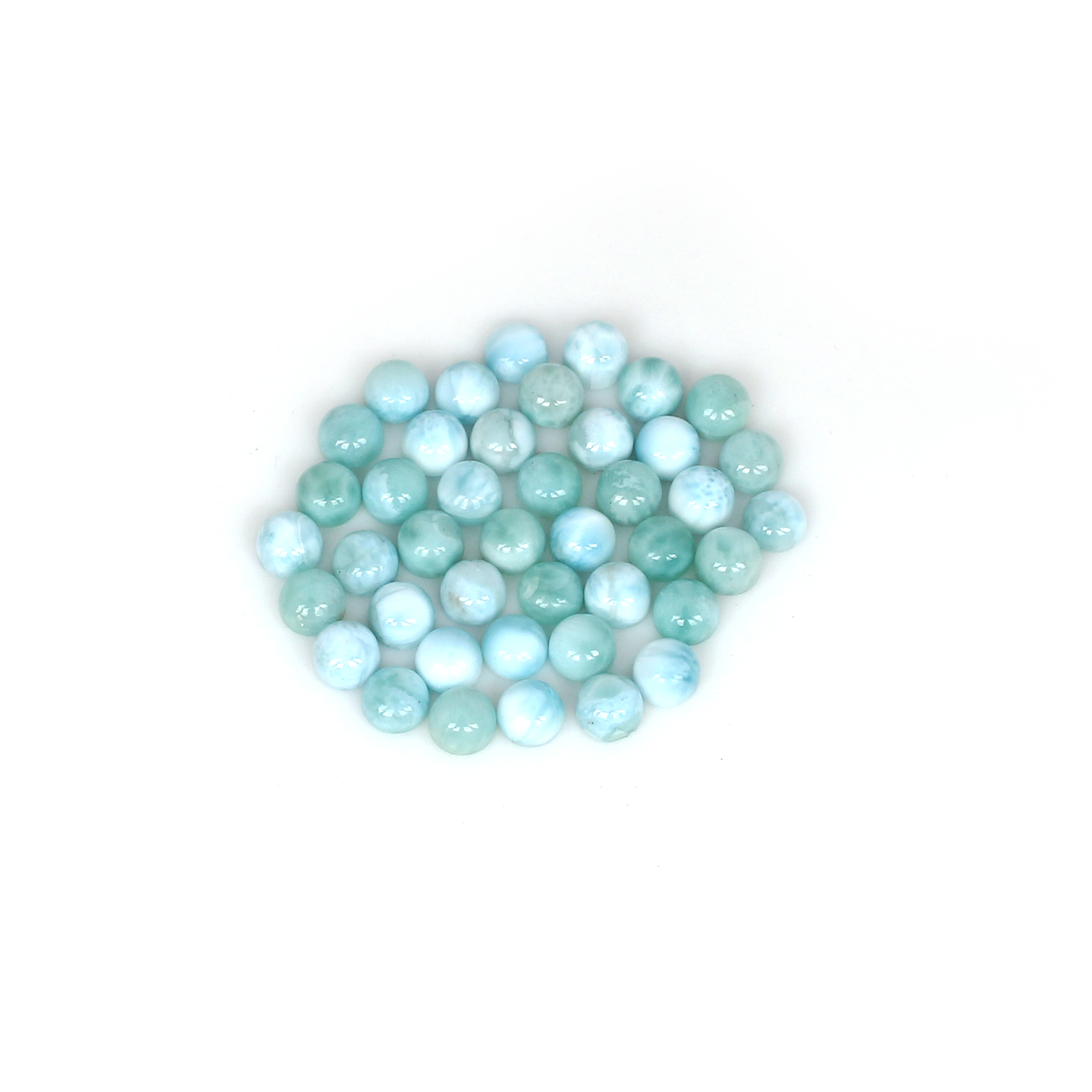 Natural Larimar 5mm Round Cab 28Cts Lot