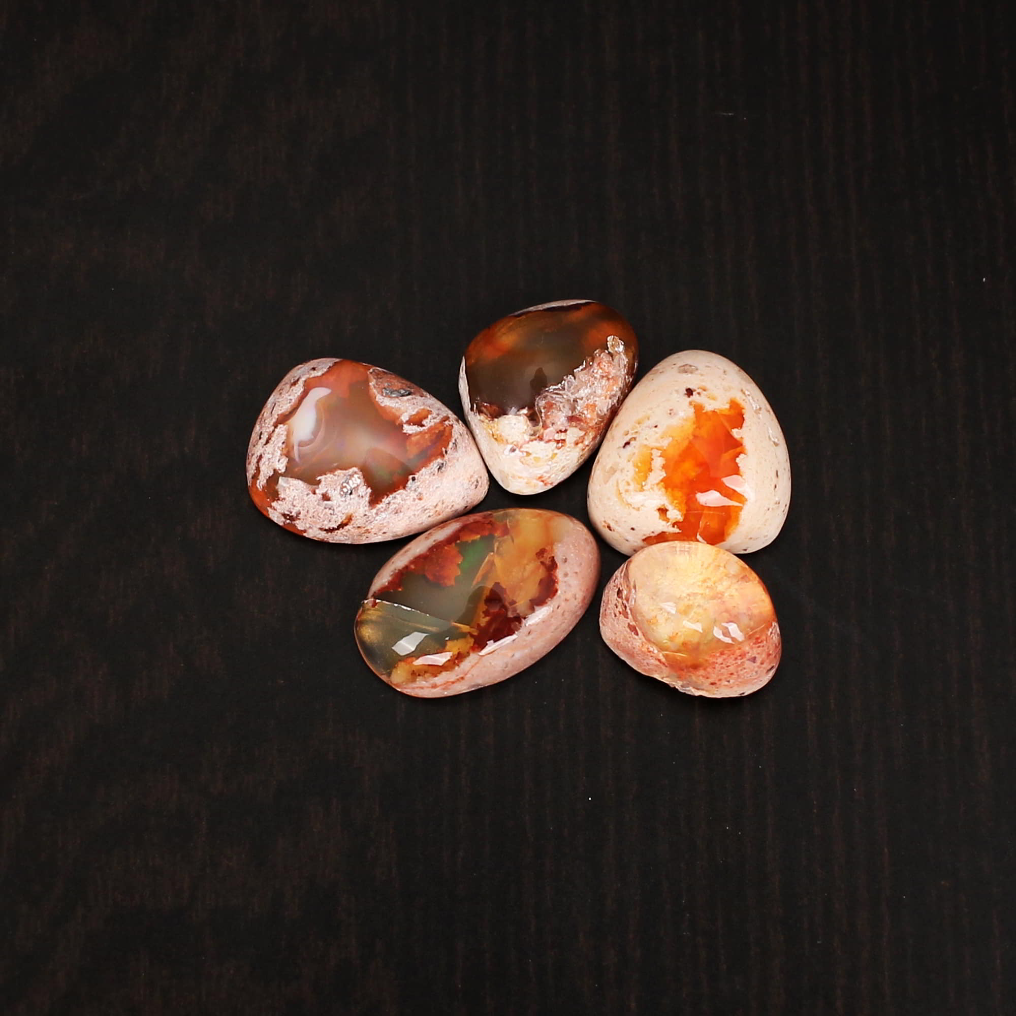 Natural Mexican Fire Opal Fancy Cabochon 1295Cts Loose Gemstone