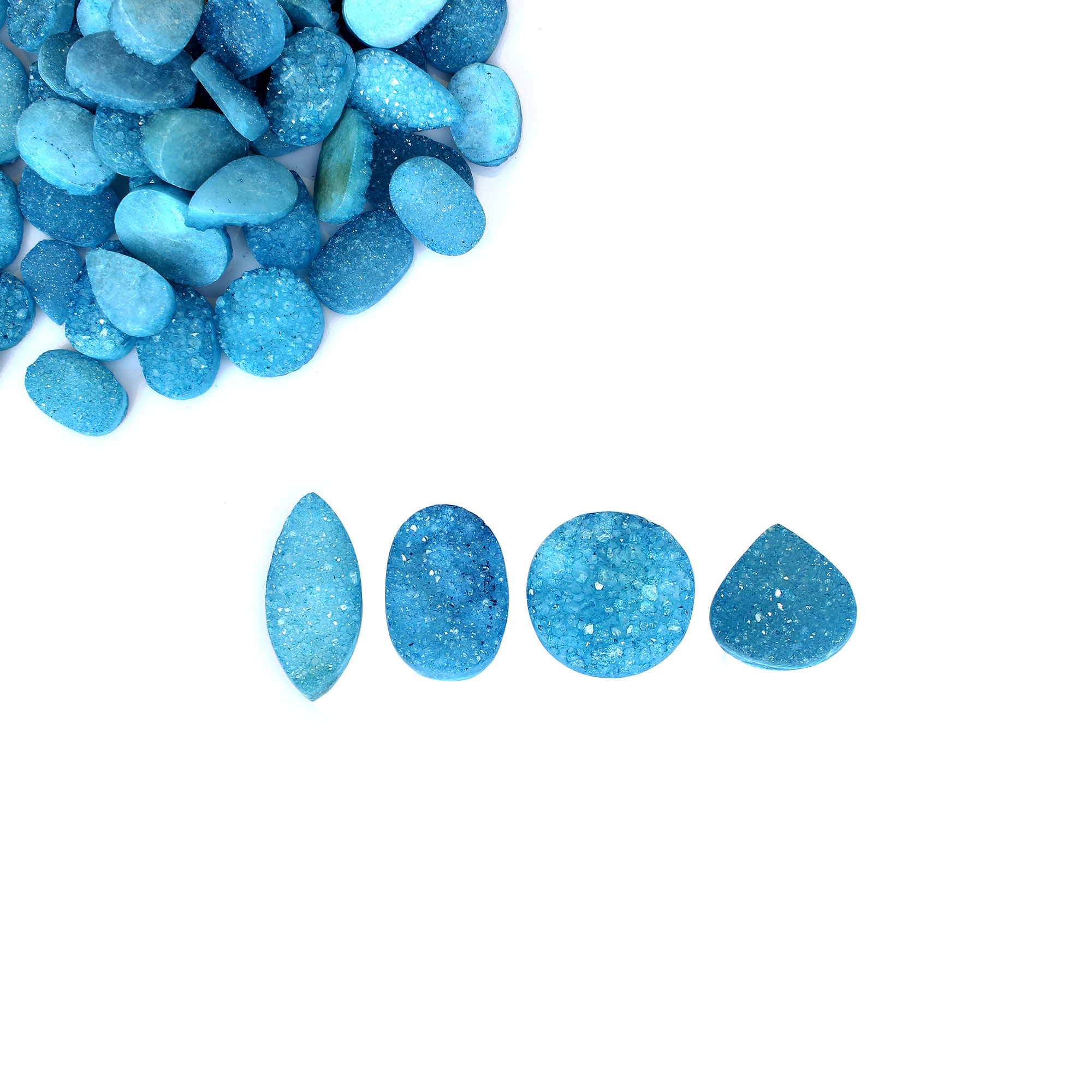 Blue Color Coated Druzy Uneven Shape 504gram Wholsale Lot