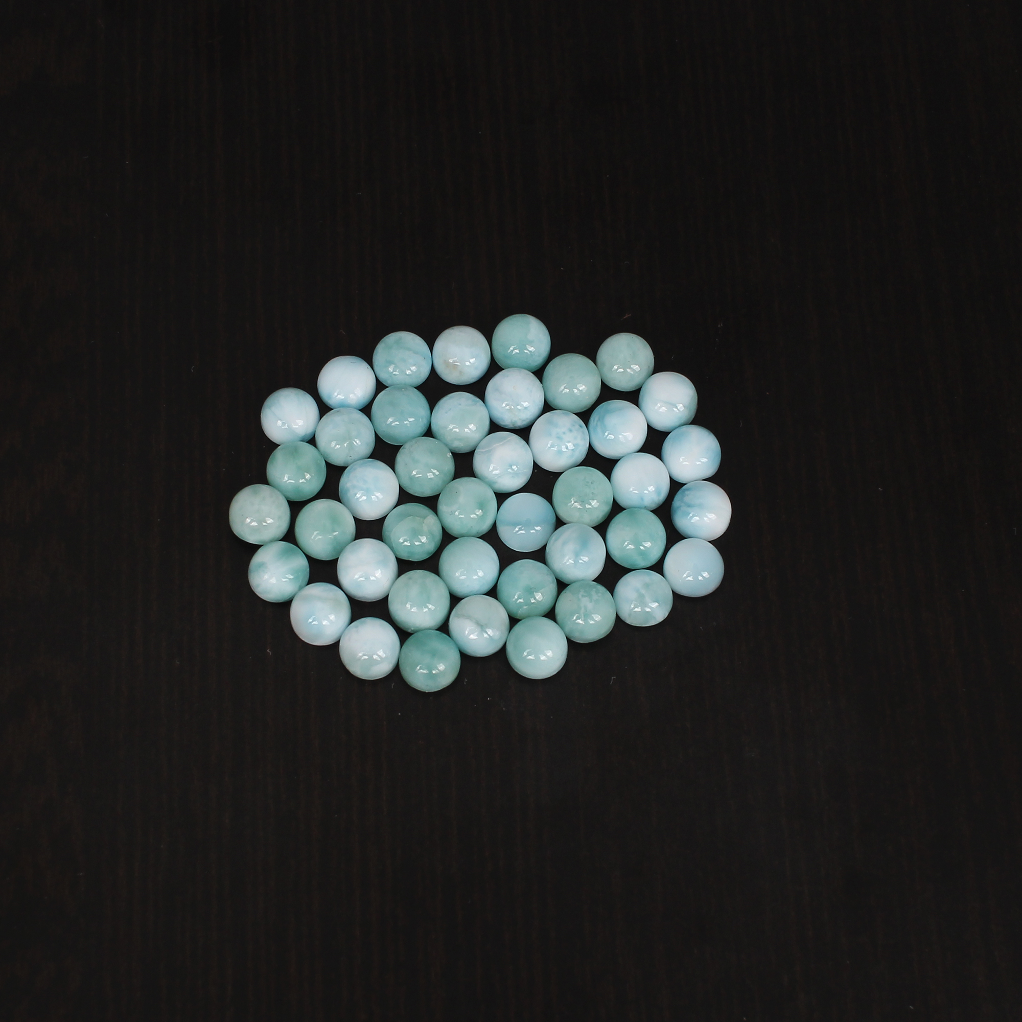 Natural Larimar 5mm Round Cab 28Cts Lot