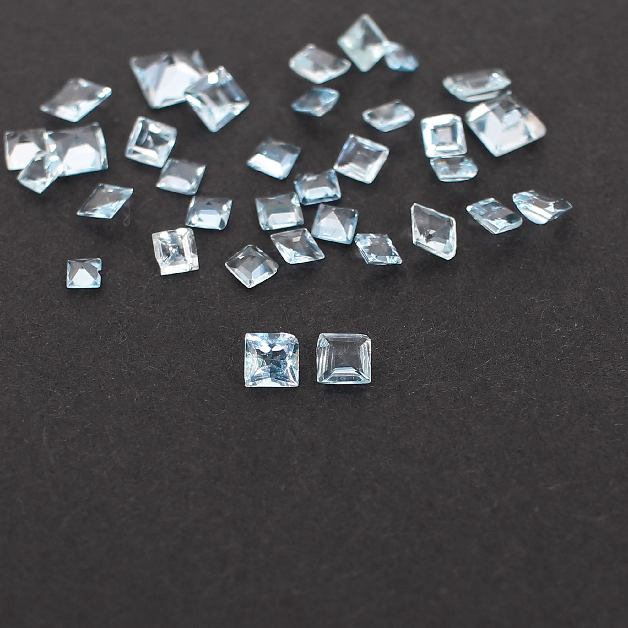 Natural Brazilian Aquamarine 4x4mm Square Cut 025 Cts Gemstone For Making Jewelry