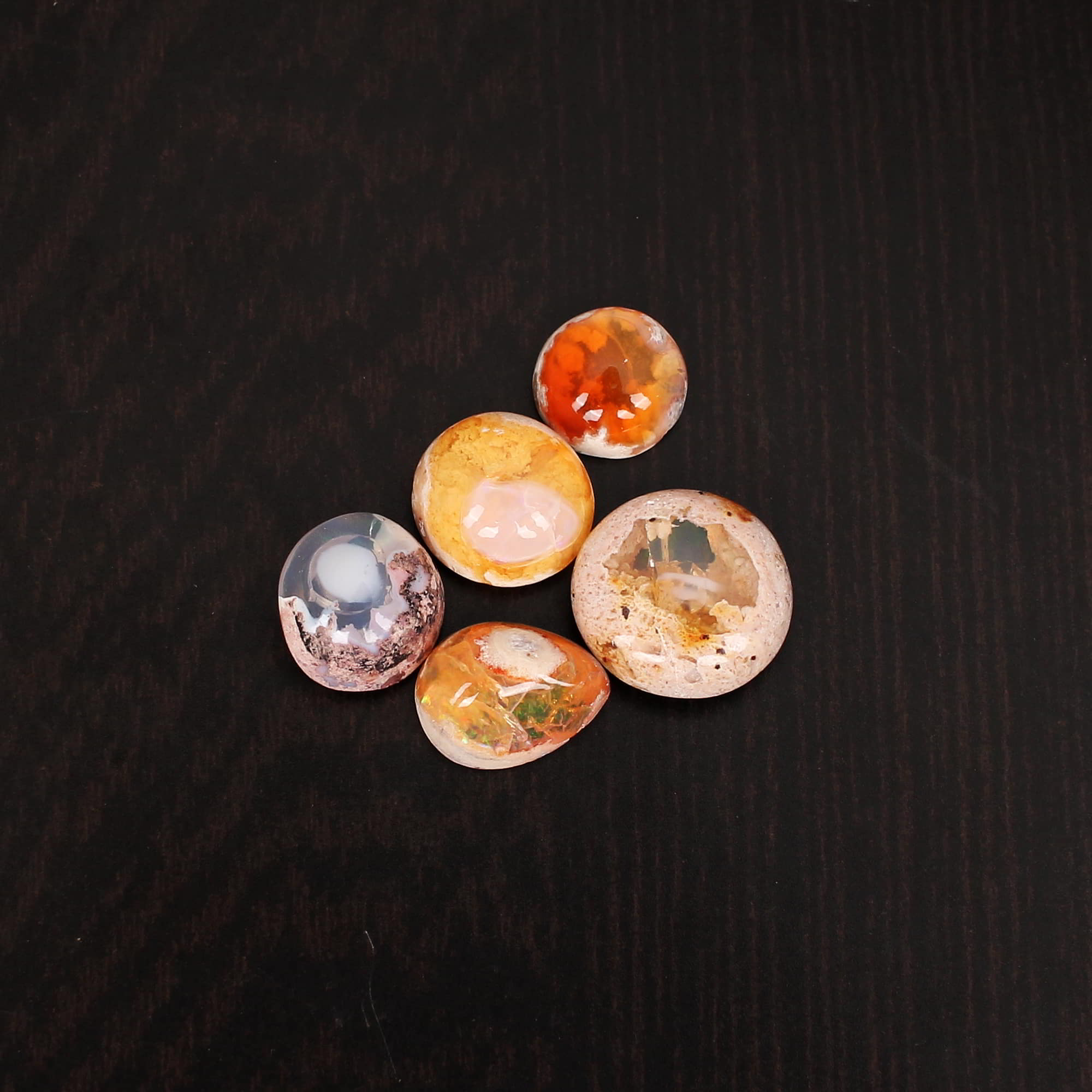 Natural Mexican Fire Opal Round Cabochon 1240Cts Loose Gemstone