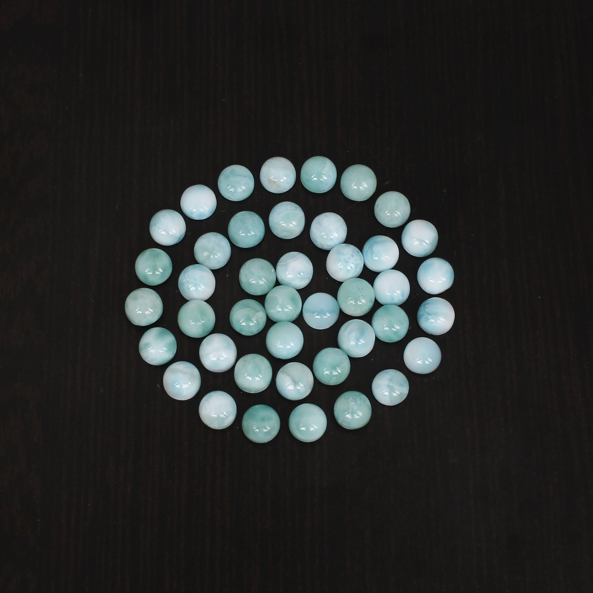 Natural Larimar 5mm Round Cab 28Cts Lot