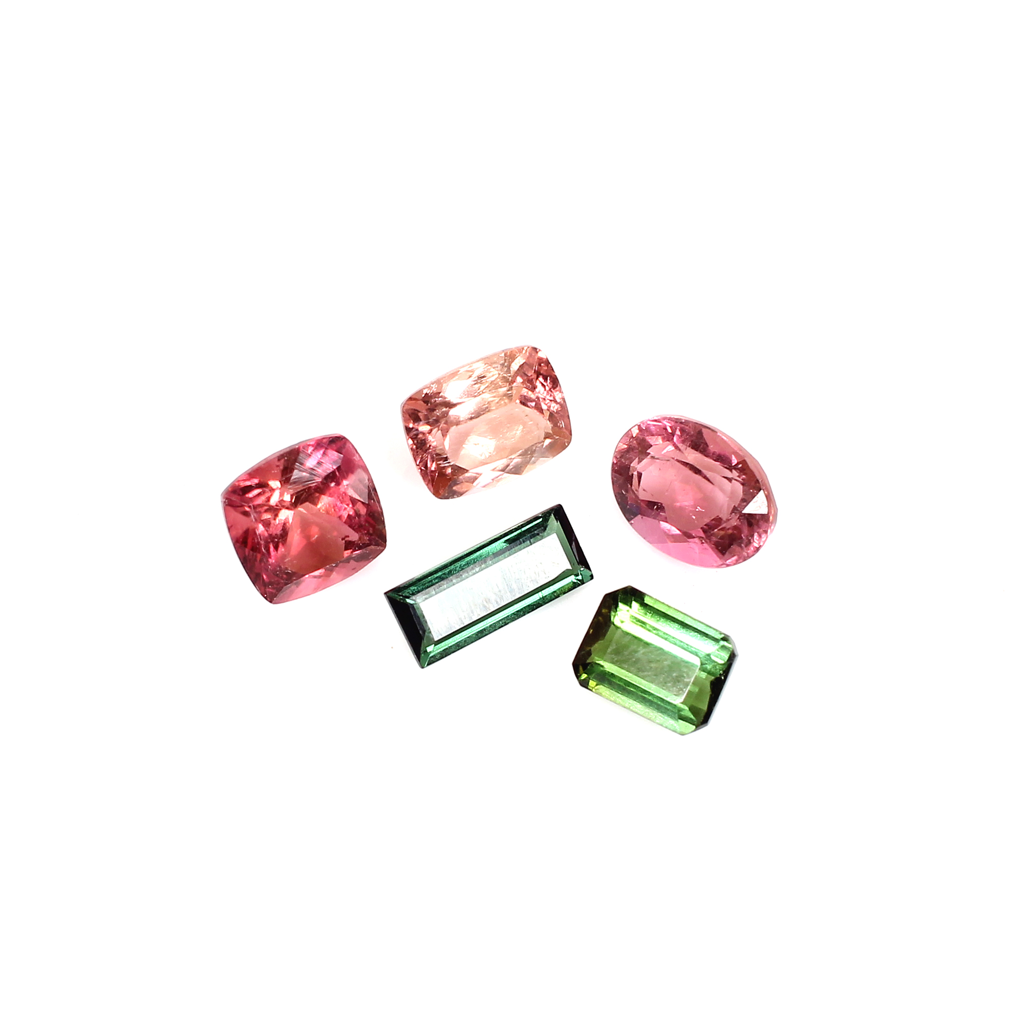 5 Pcs Natural Multi Tourmaline Uneven Cut 1245 Cts