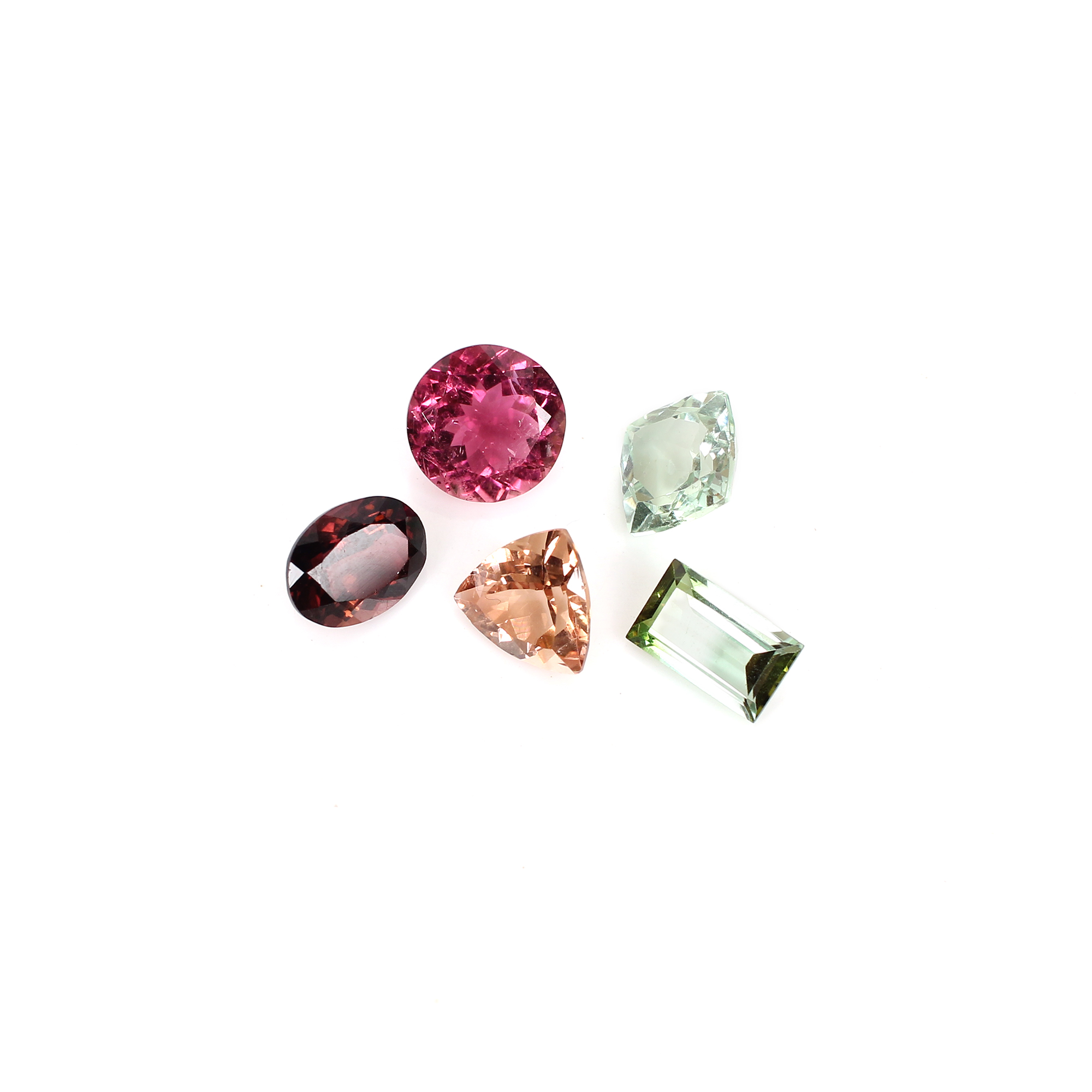 5 Pcs Natural Multi Tourmaline Uneven Cut 1295 Cts