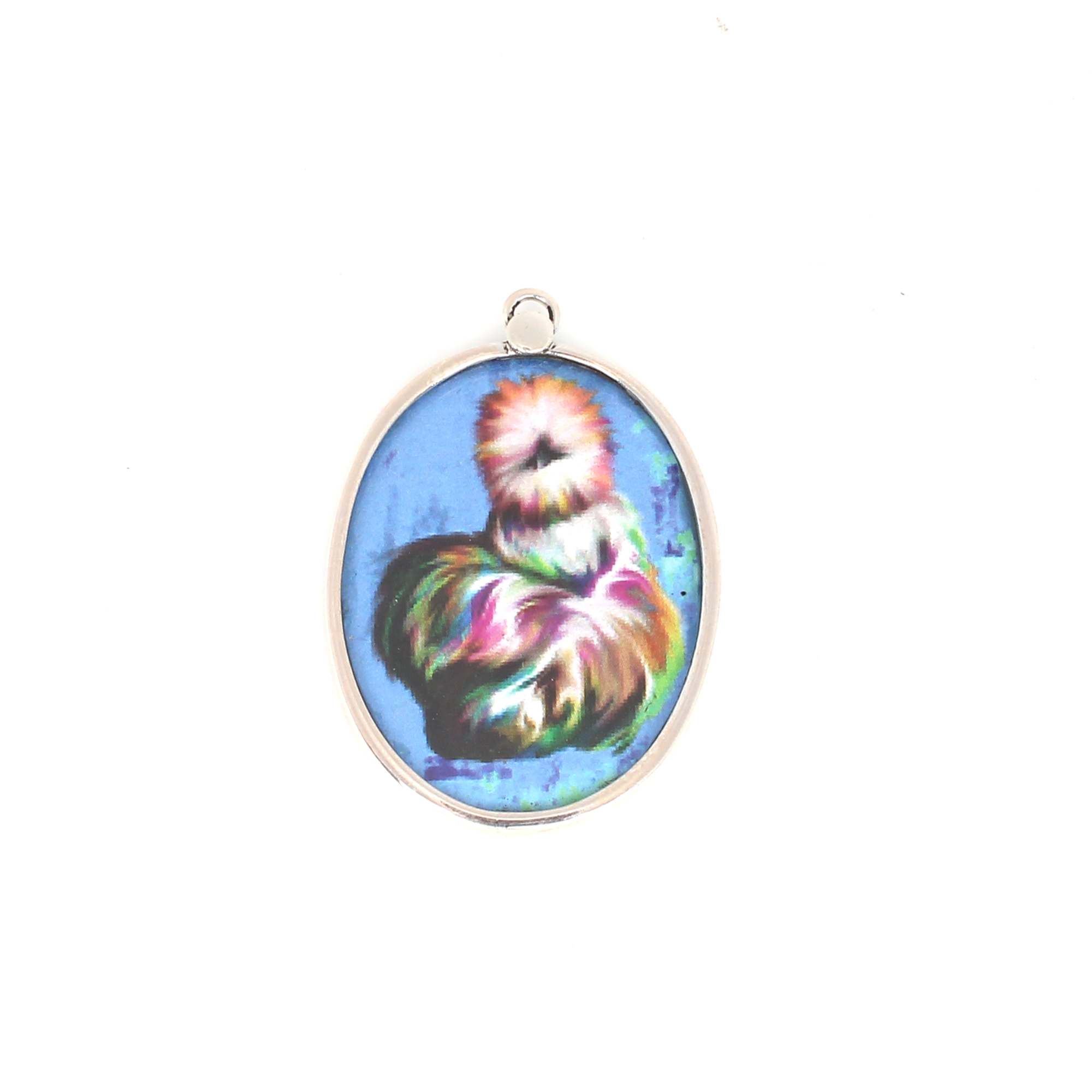 Painting Silver Pendant Jewelry