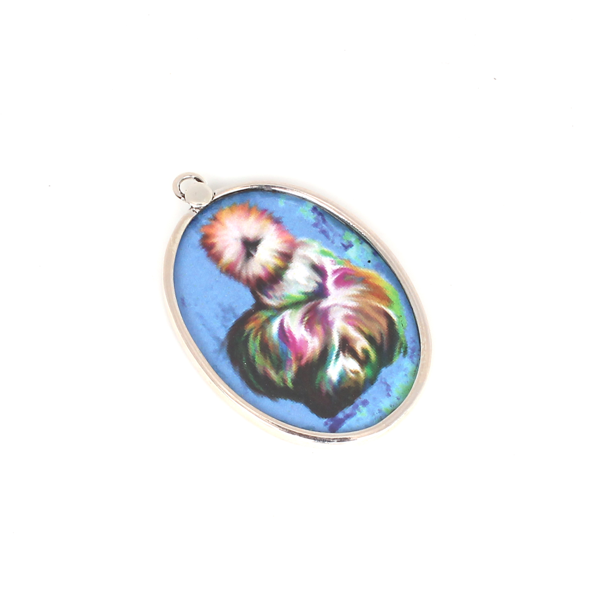 Painting Silver Pendant Jewelry