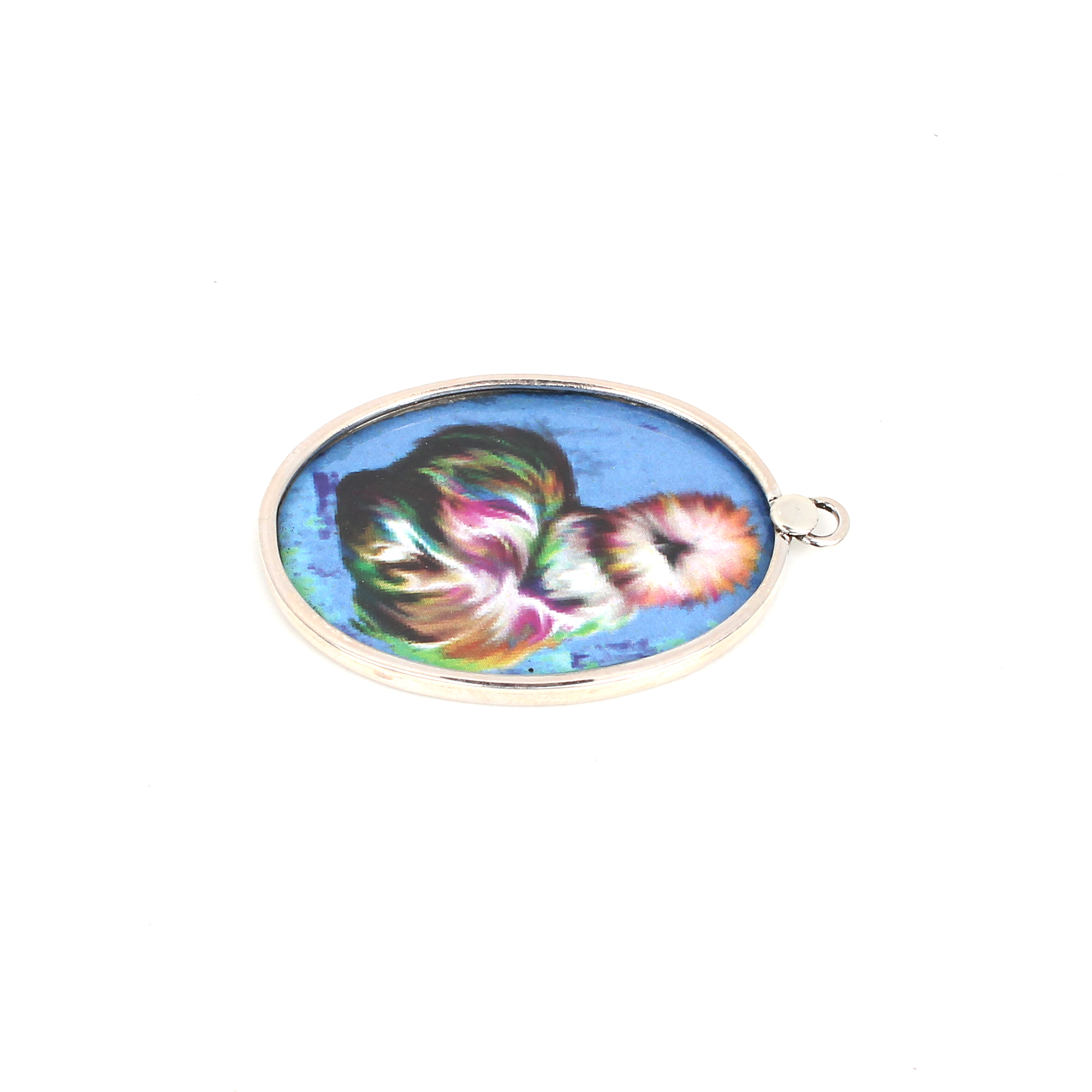 Painting Silver Pendant Jewelry