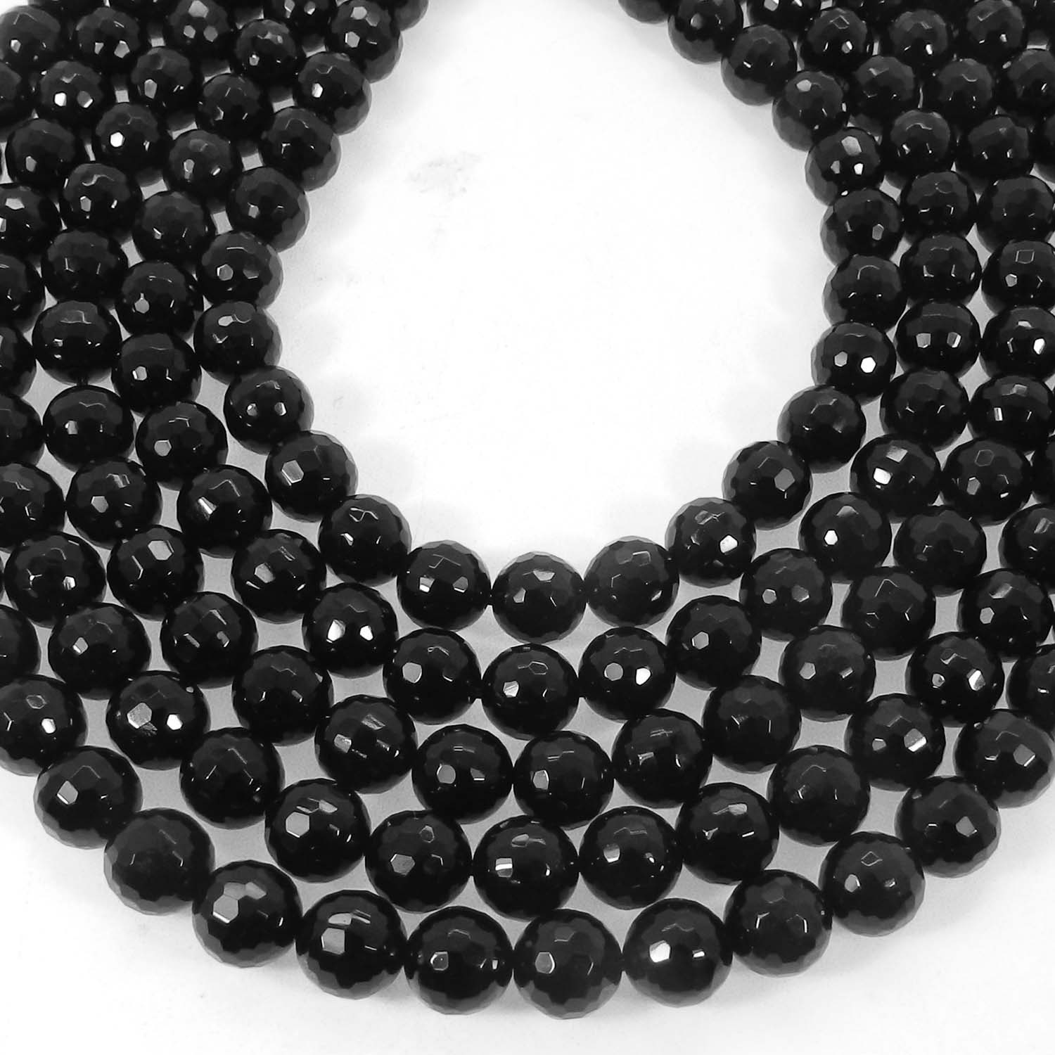 Black Onyx Roundel 8mm 16 Inch 180.95 Cts Strand Beads