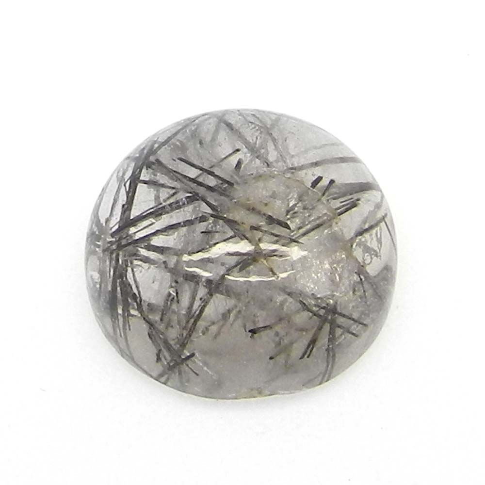 Black Rutile Quartz 13mm Round Cabochon Cts
