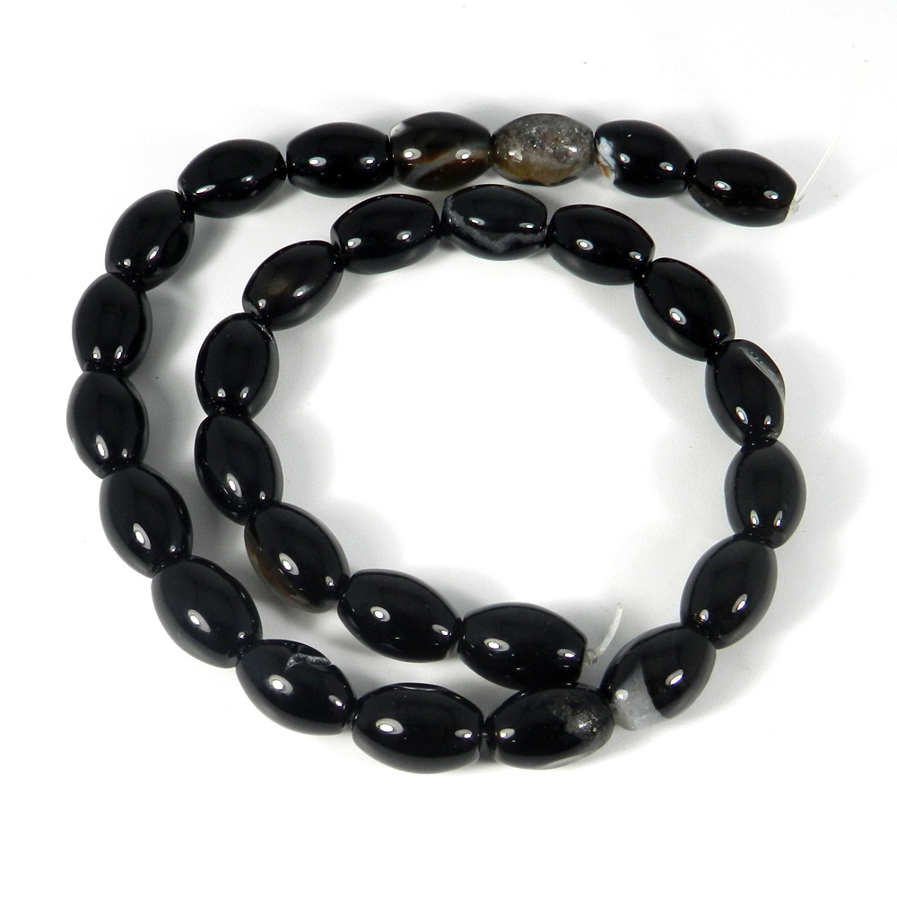 Black Sard Onyx 15x10mm 16 Inch Smooth Plain Beads 23735 Cts