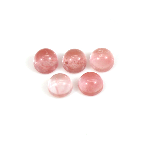 Cherry Crackle Glass 5x5mm Round Cabochon 050 Cts