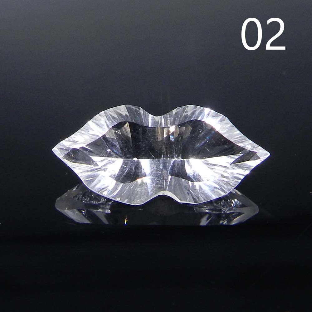 Crystal Quartz 20x9mm - 12x7mm Checker Lips Fancy Cut 485 Cts
