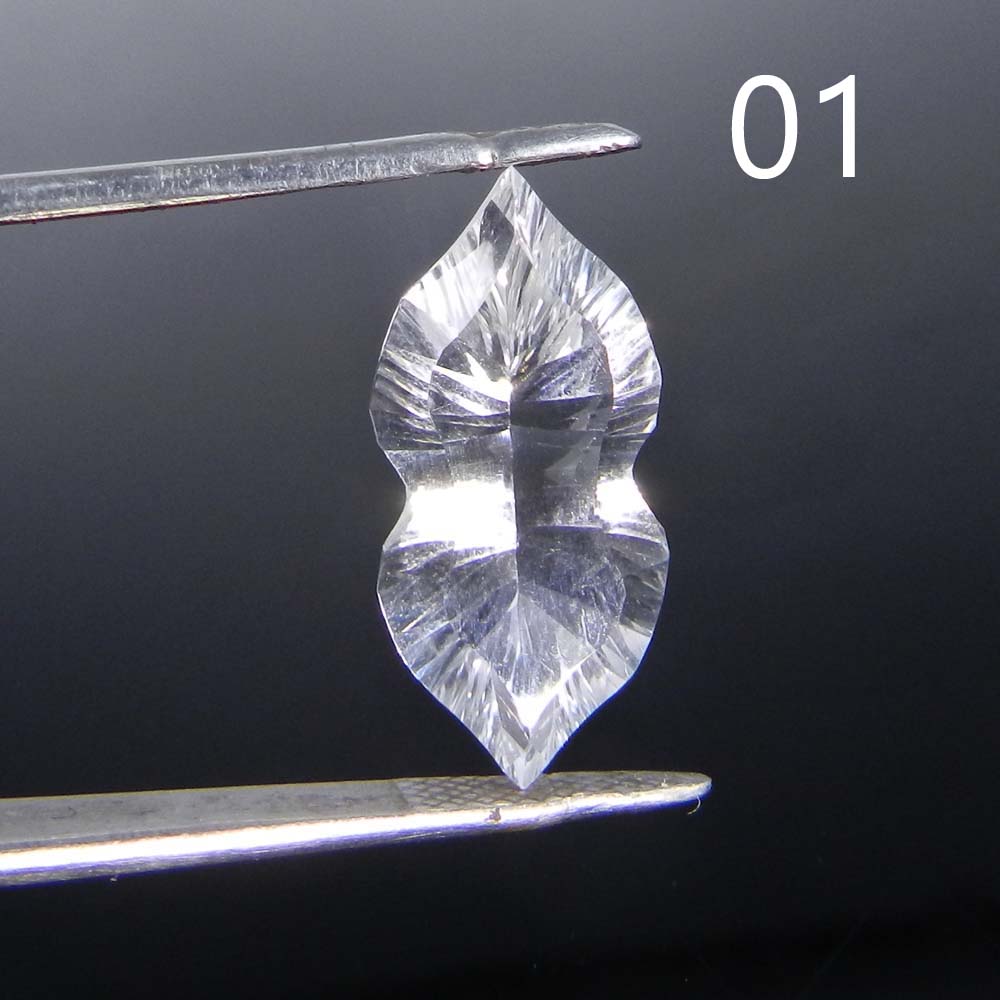 Crystal Quartz 20x9mm - 12x7mm Checker Lips Fancy Cut 485 Cts